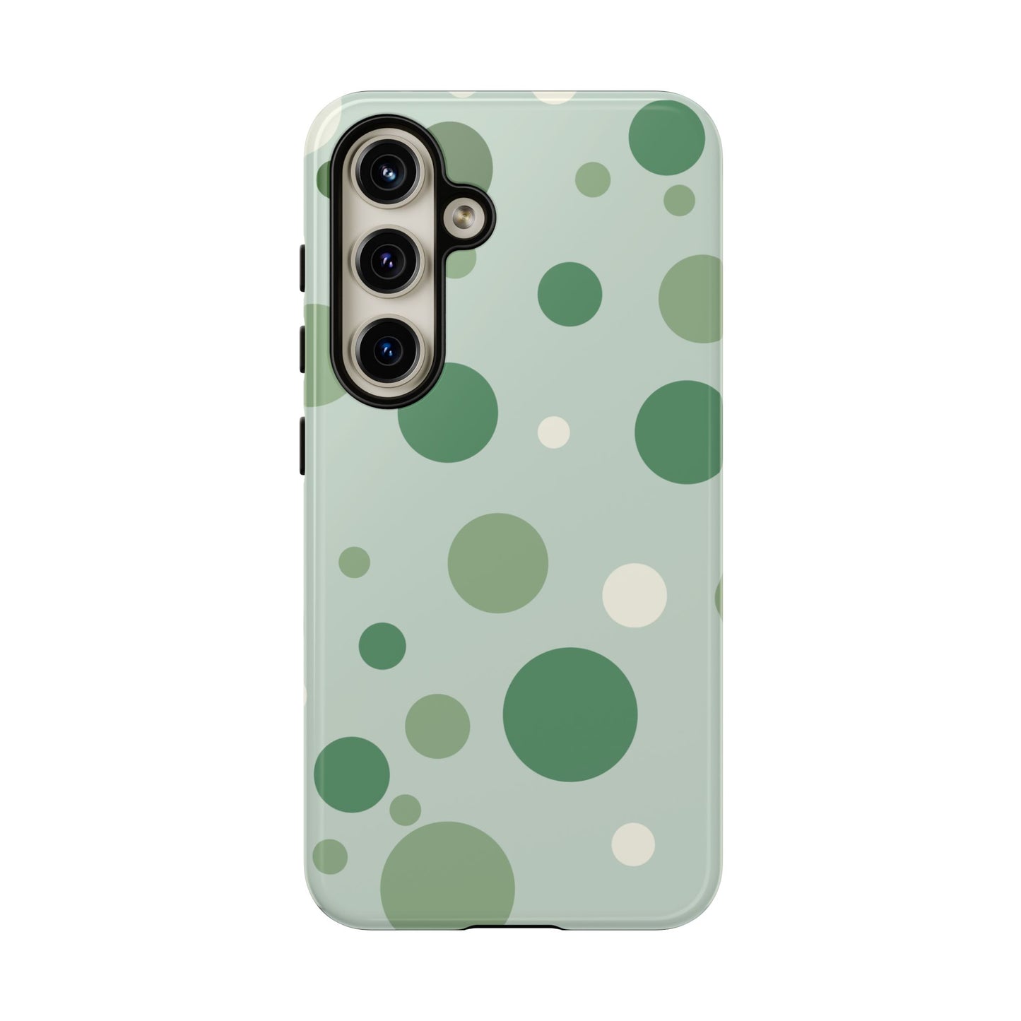 Samsung Galaxy S24 / Glossy Phone Case - ’Bold Green Dot Pattern’ Phone Case