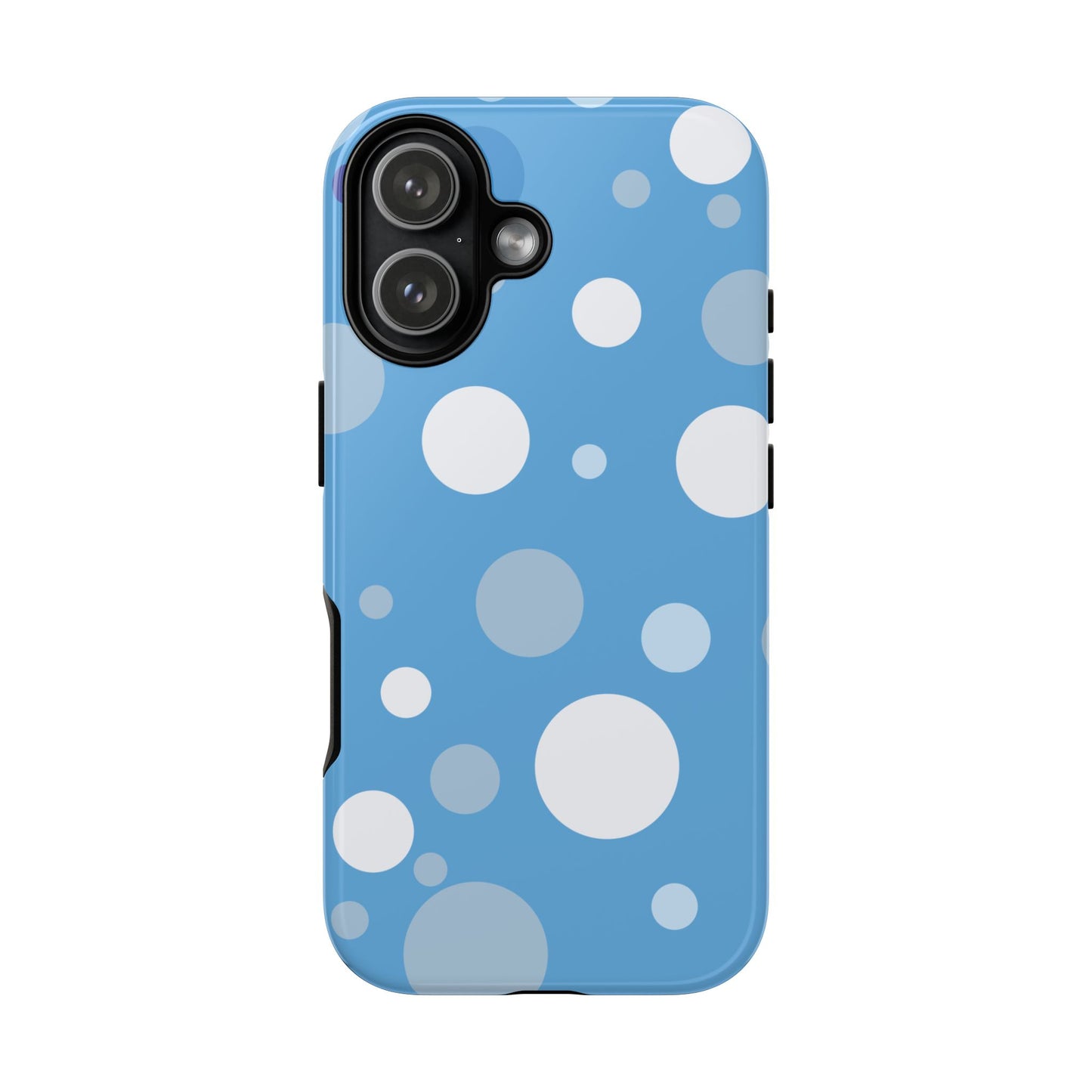 iPhone 17 / Glossy Phone Case - ’Bold Blue with White Dot Pattern’ Phone Case
