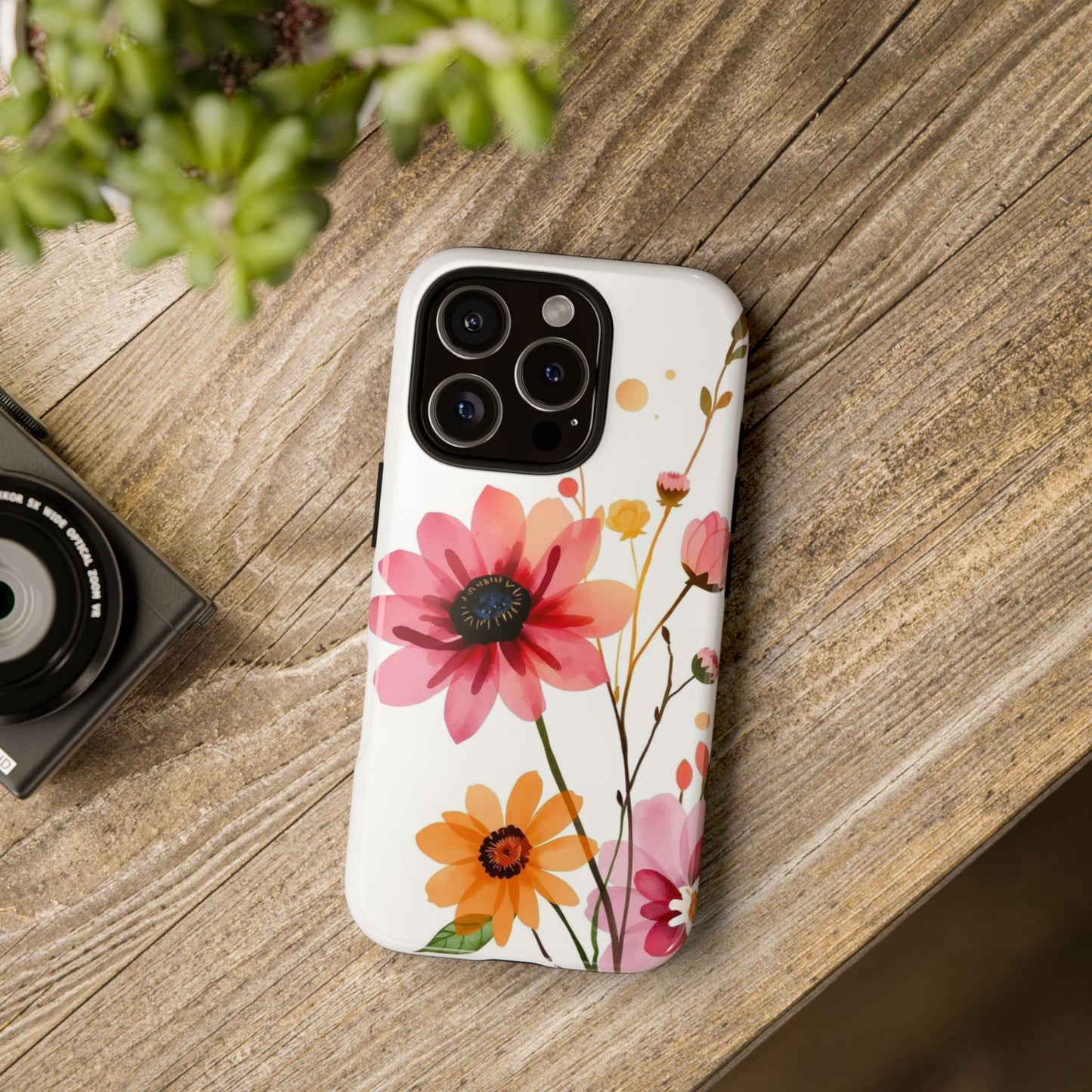 Watercolour Style Simple Wildflower Design Phone Case