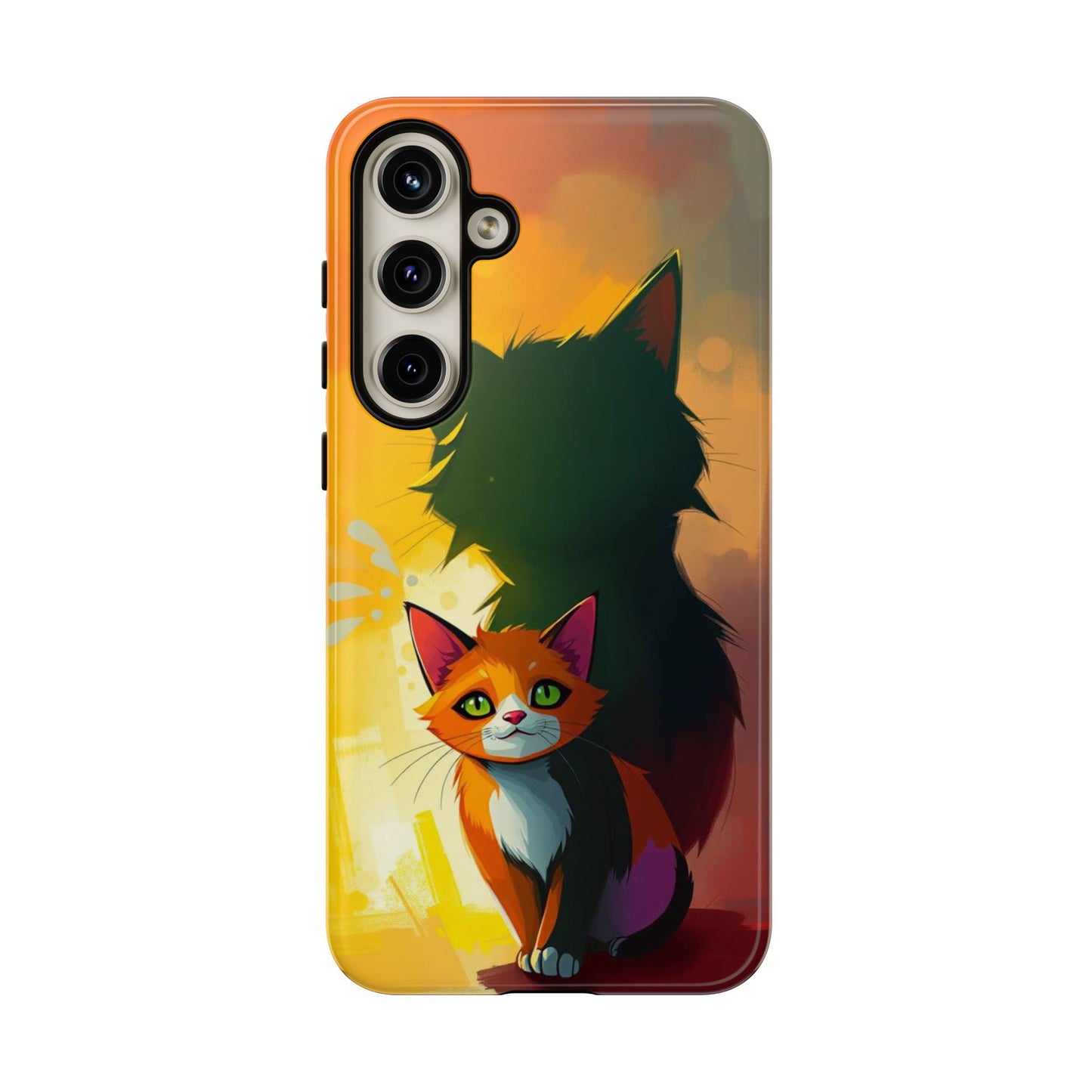 Acrylic Style Shadow Cat Design Phone Case