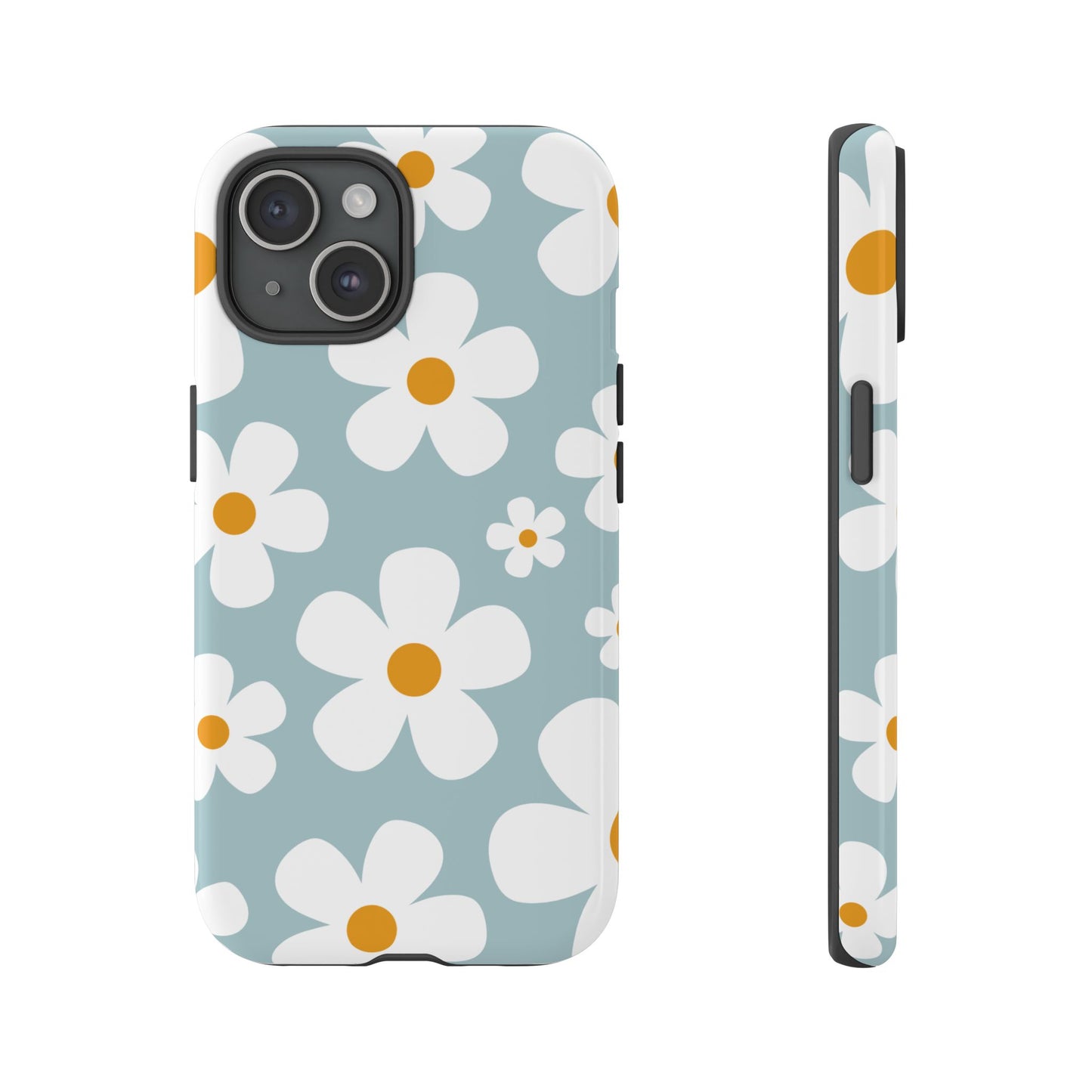 iPhone 15 / Glossy Phone Case - ’Blue Daisy Pattern’ Phone Case
