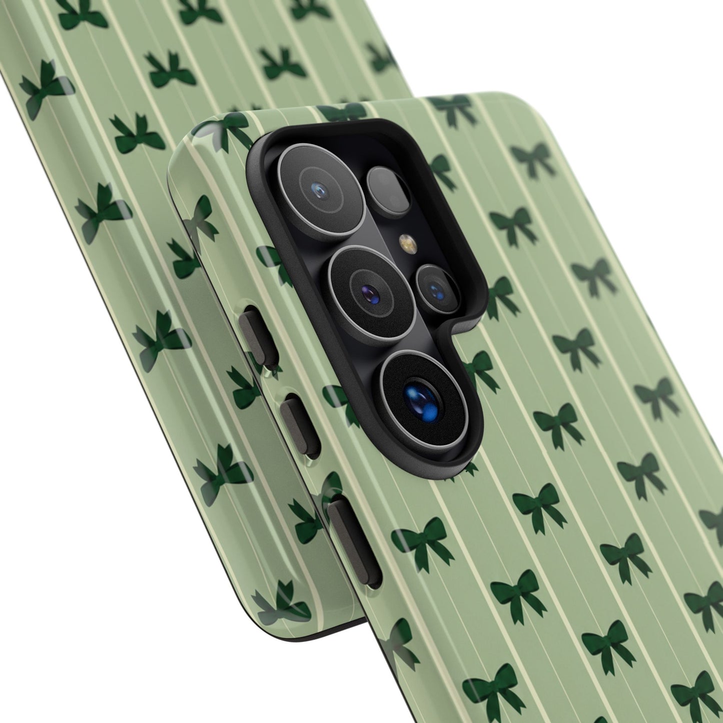 Retro Forest Green Bow Pattern Phone Case