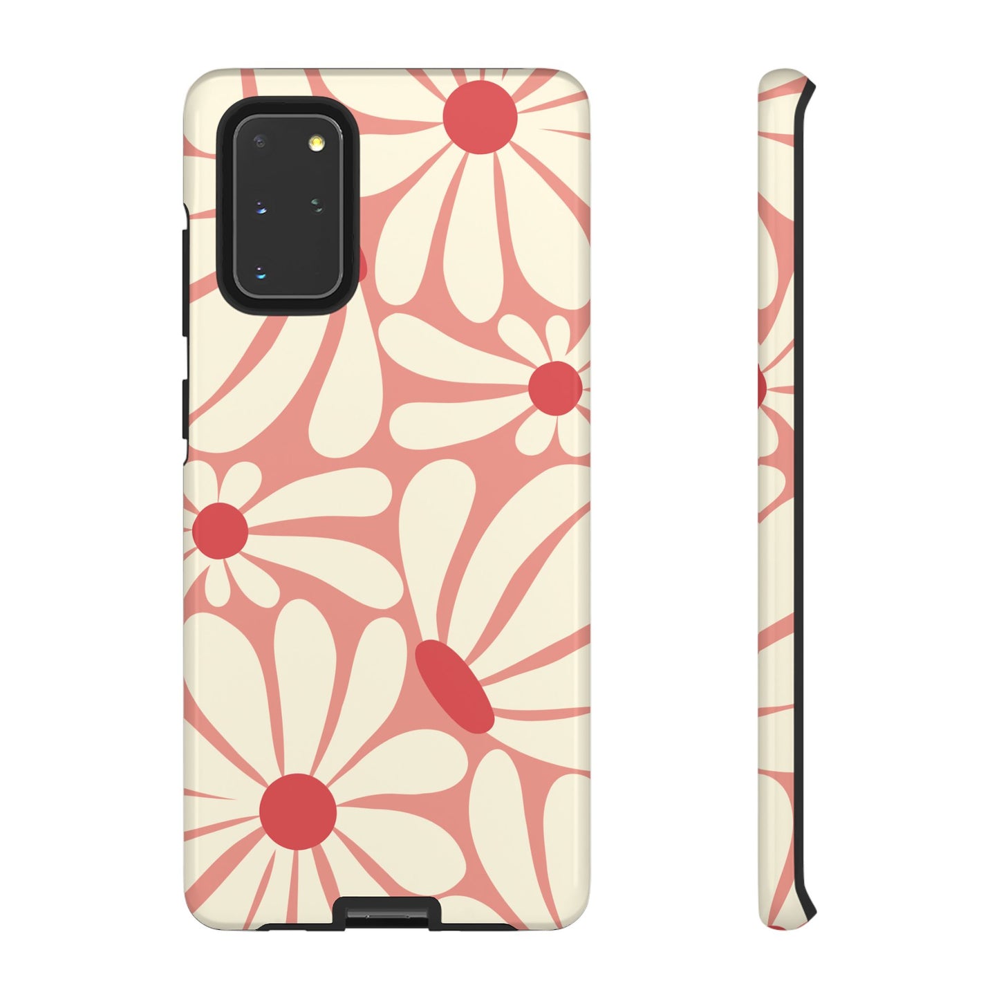 Samsung Galaxy S20+ / Glossy Phone Case - ’Retro Pink Daisy Pattern’ Phone Case
