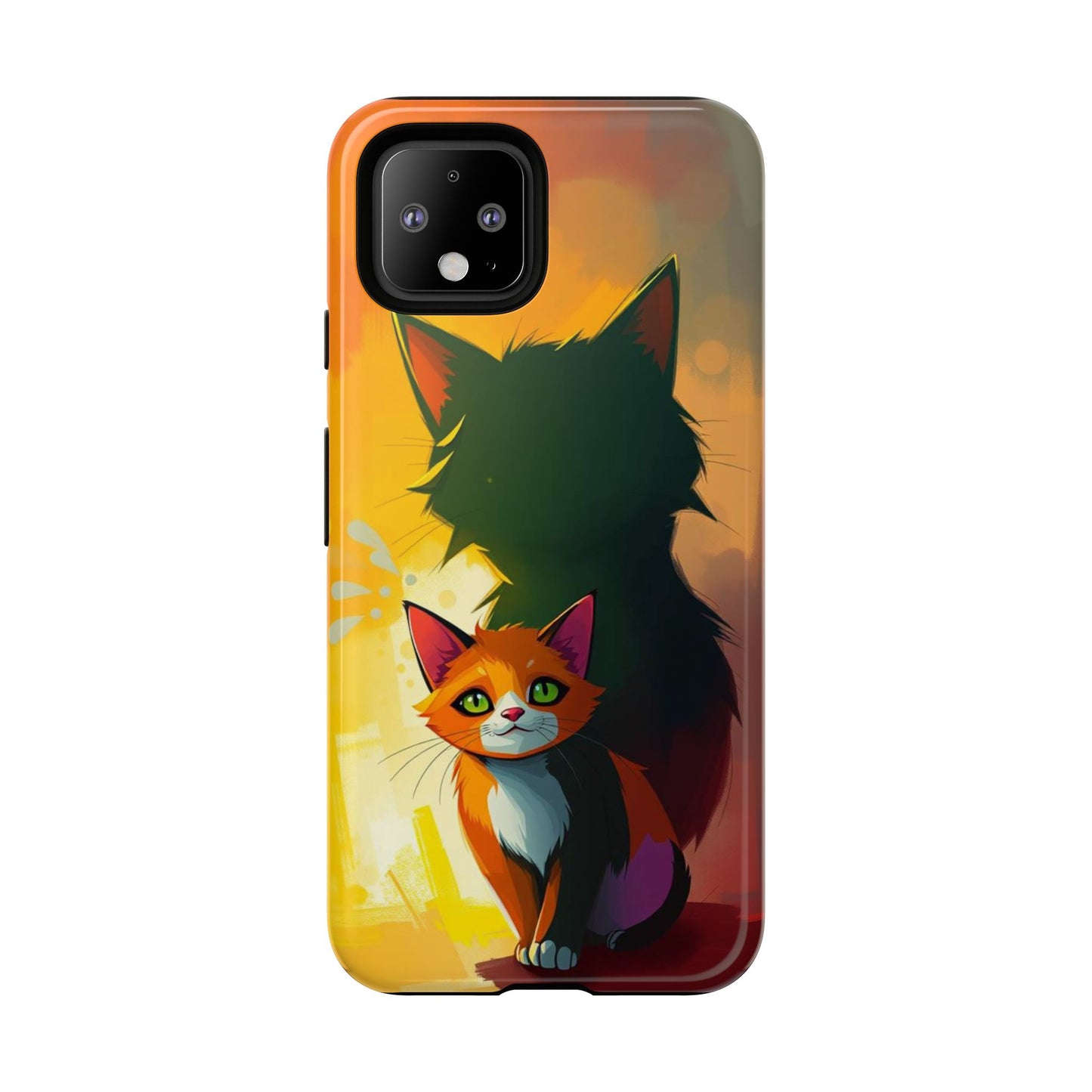 Acrylic Style Shadow Cat Design Phone Case