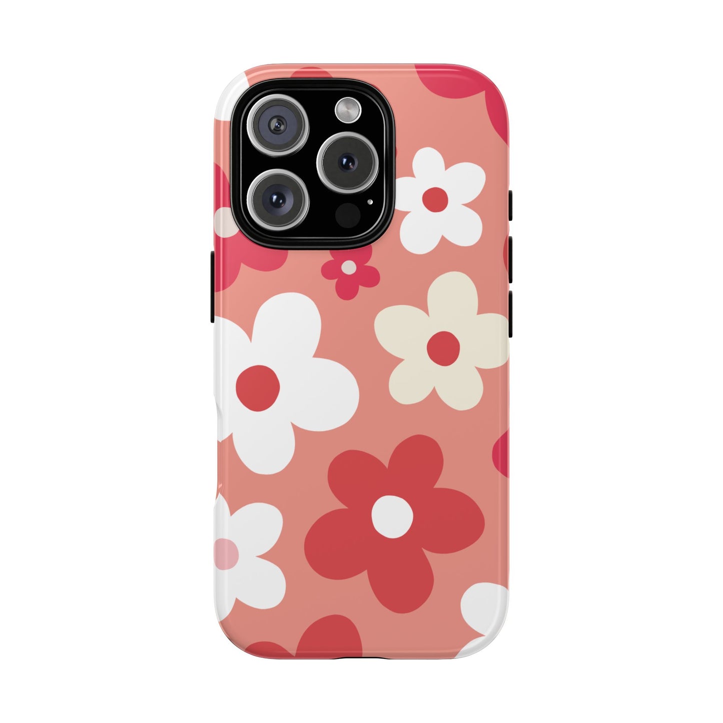 iPhone 16 Pro / Glossy Phone Case - ’Pink Daisy Pattern’ Phone Case