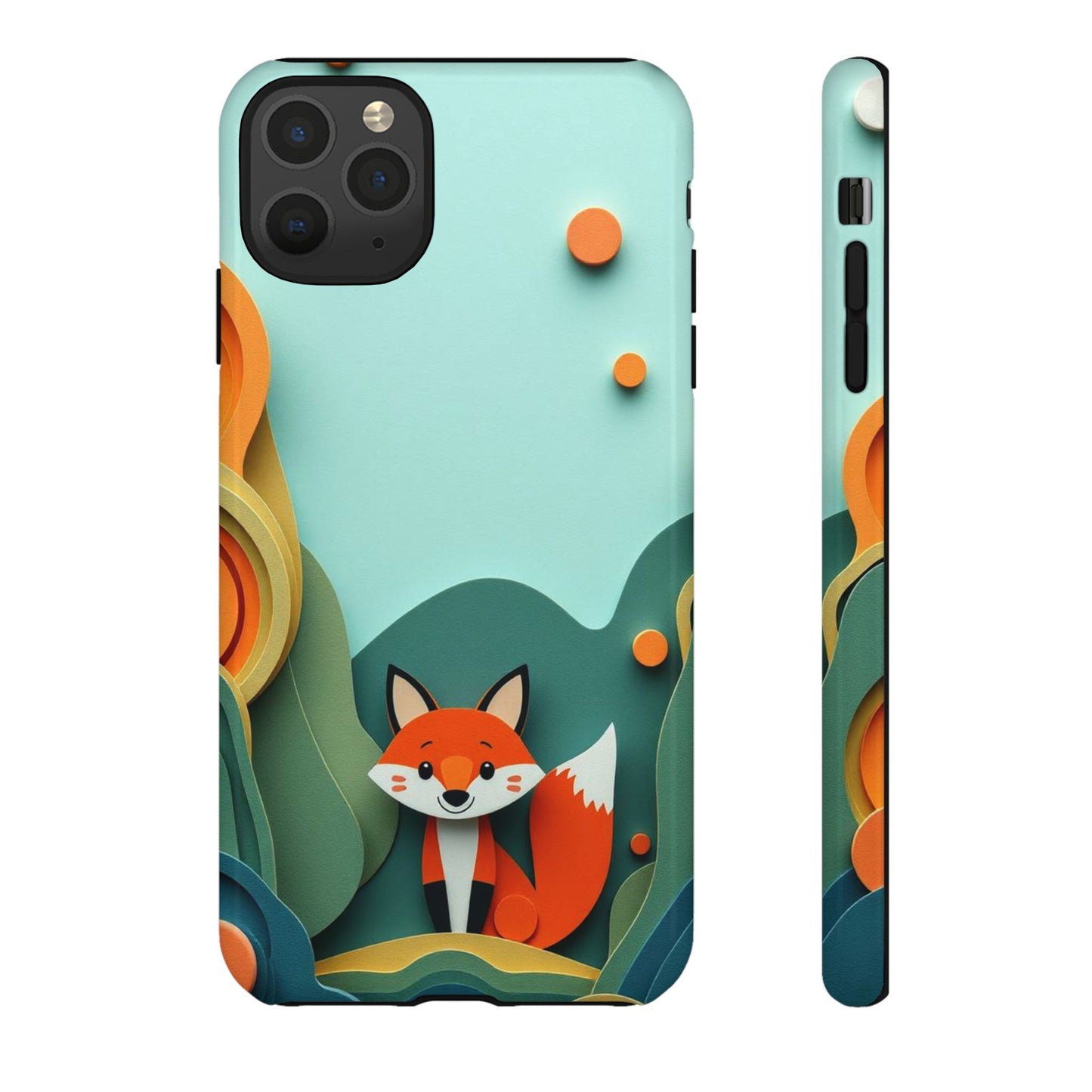 Papier-mâché Fox Design Phone Case