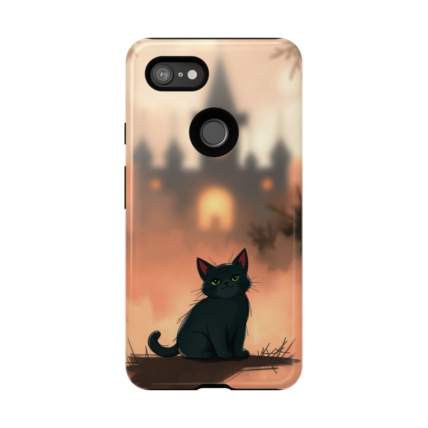 Cute Gothic Cat Design Phone Case