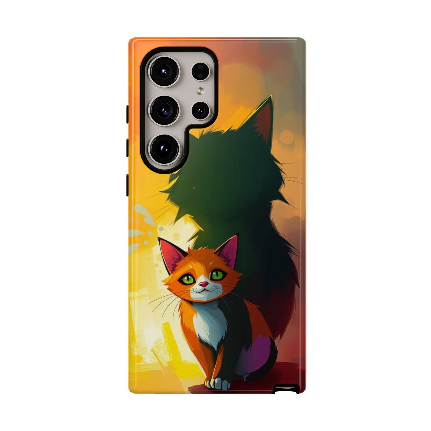 Acrylic Style Shadow Cat Design Phone Case