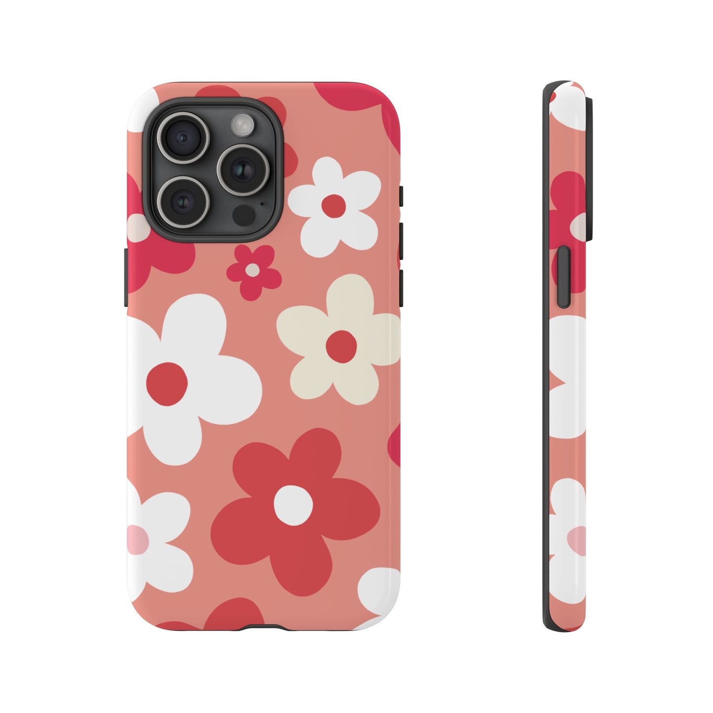 iPhone 15 Pro Max / Glossy Phone Case - ’Pink Daisy Pattern’ Phone Case