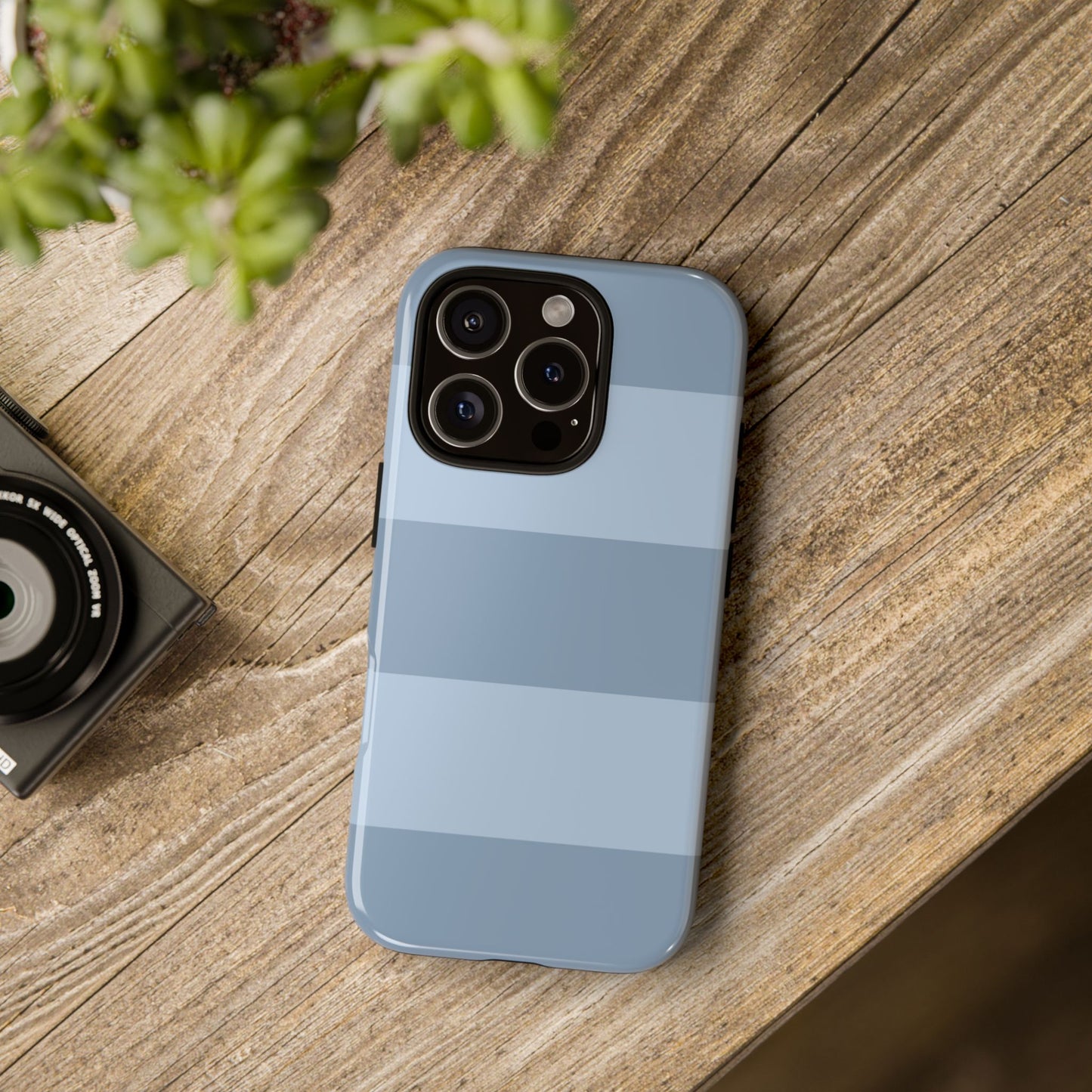 Light Blue Horizontal Stripe Pattern Phone Case - Blue Phone Case