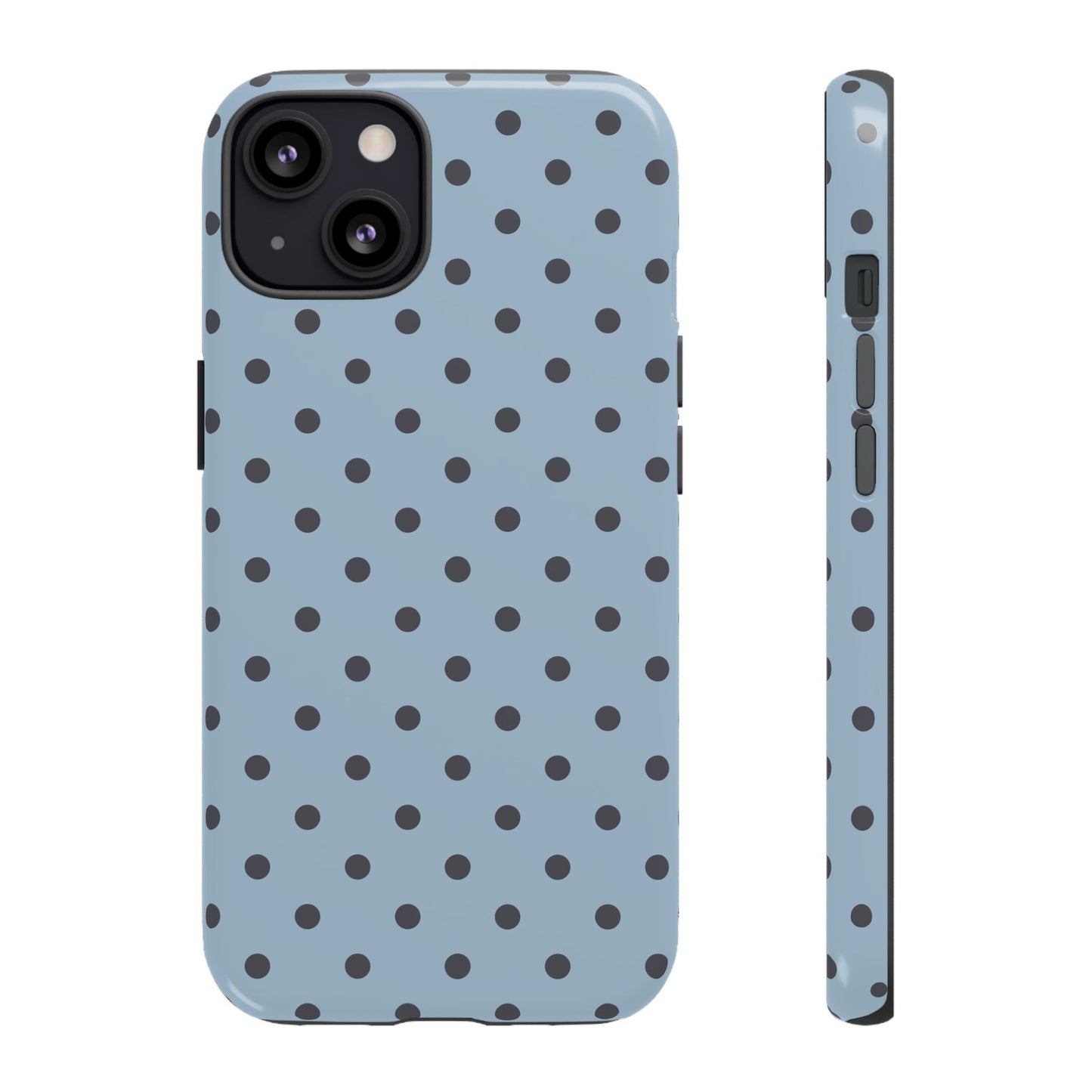 Light Blue with Dark Blue Dot Pattern Phone Case