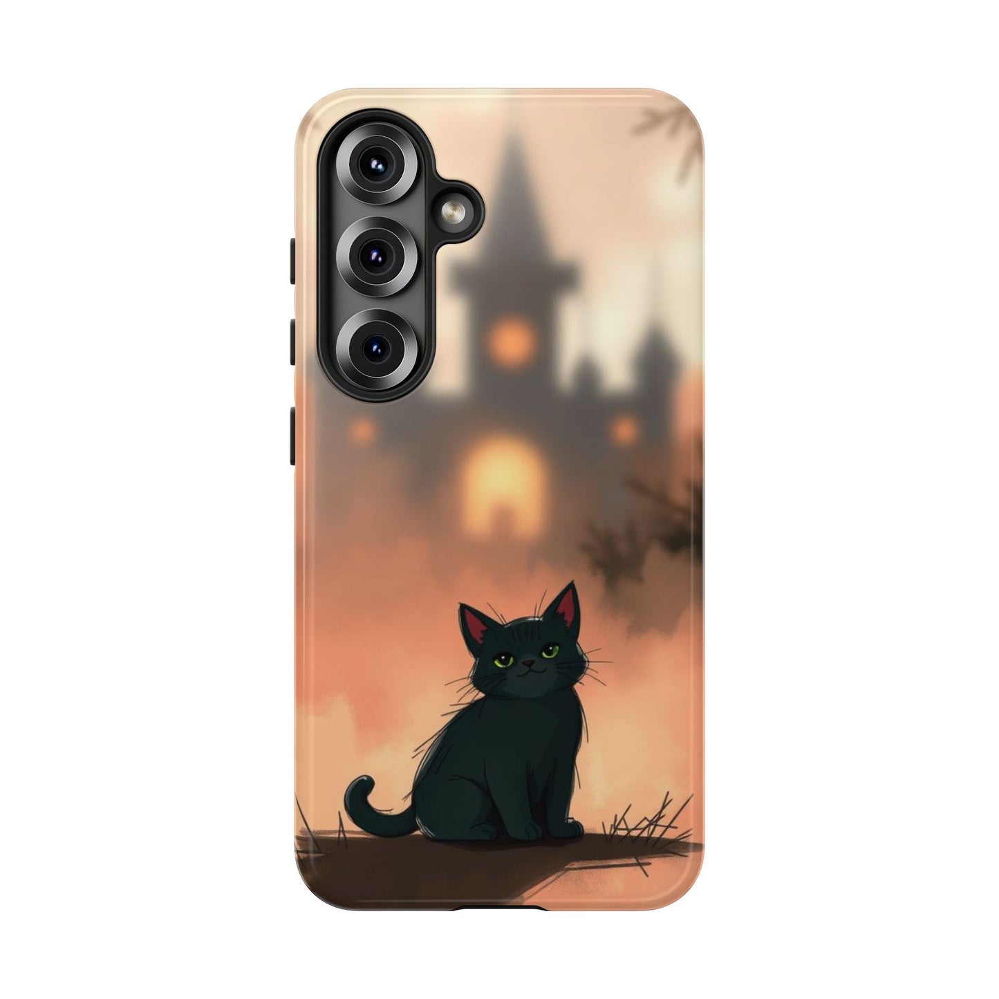 Cute Gothic Cat Design Phone Case