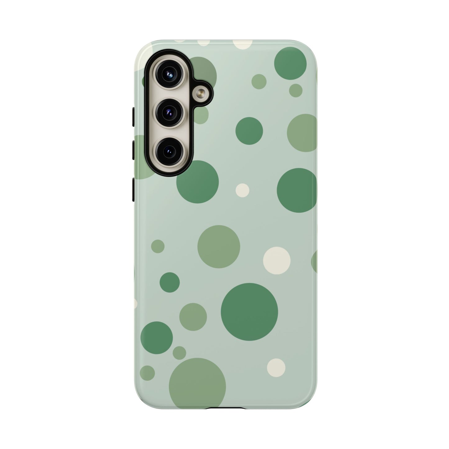 Samsung Galaxy S24 Plus / Glossy Phone Case - ’Bold Green Dot Pattern’ Phone Case