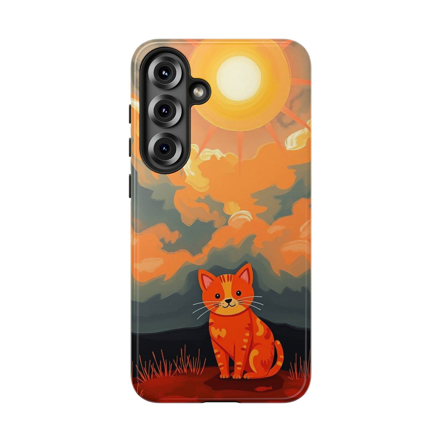 Acrylic Painting Style Cat Design Phone Case