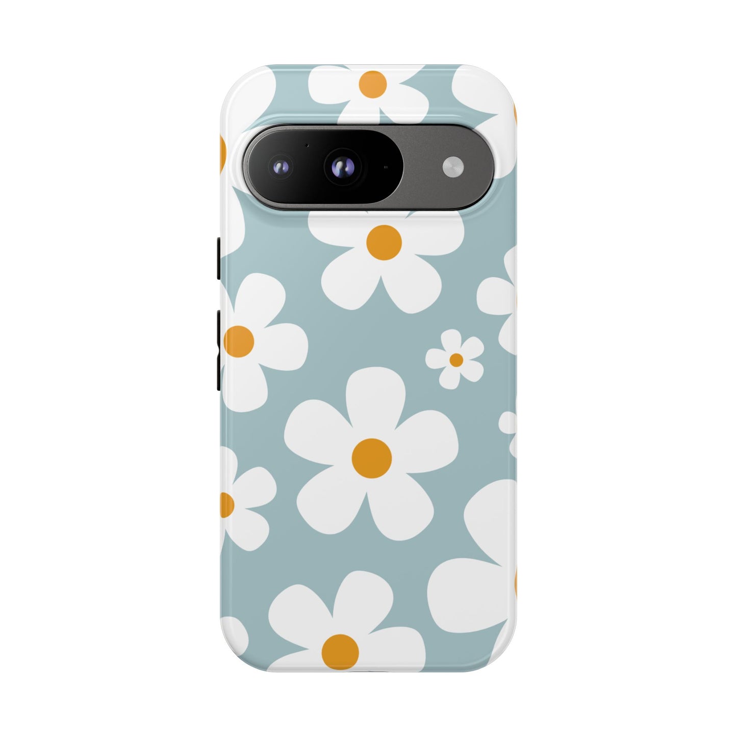 Google Pixel 9 / Glossy Phone Case - ’Blue Daisy Pattern’ Phone Case