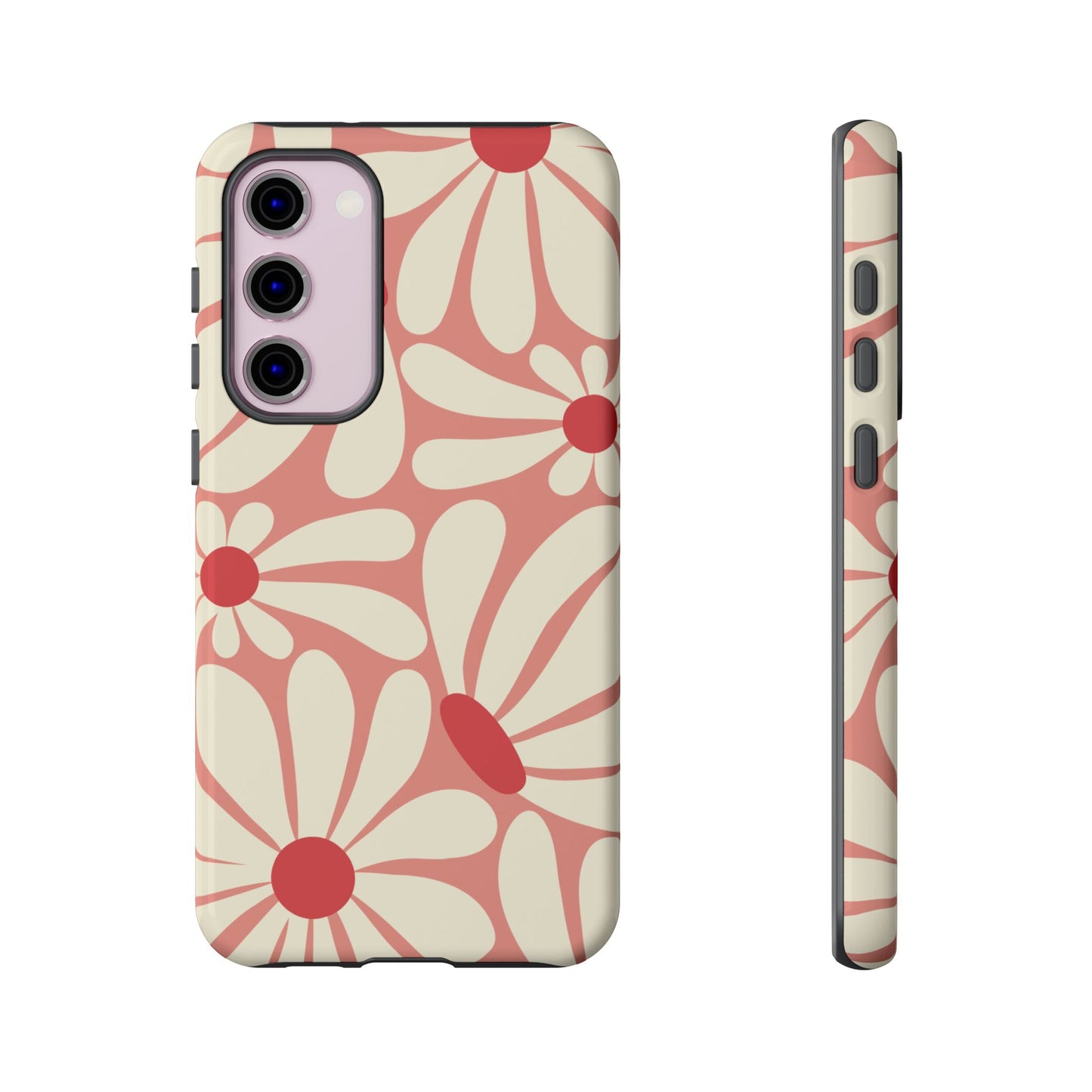 Samsung Galaxy S23 Plus / Glossy Phone Case - ’Retro Pink Daisy Pattern’ Phone Case