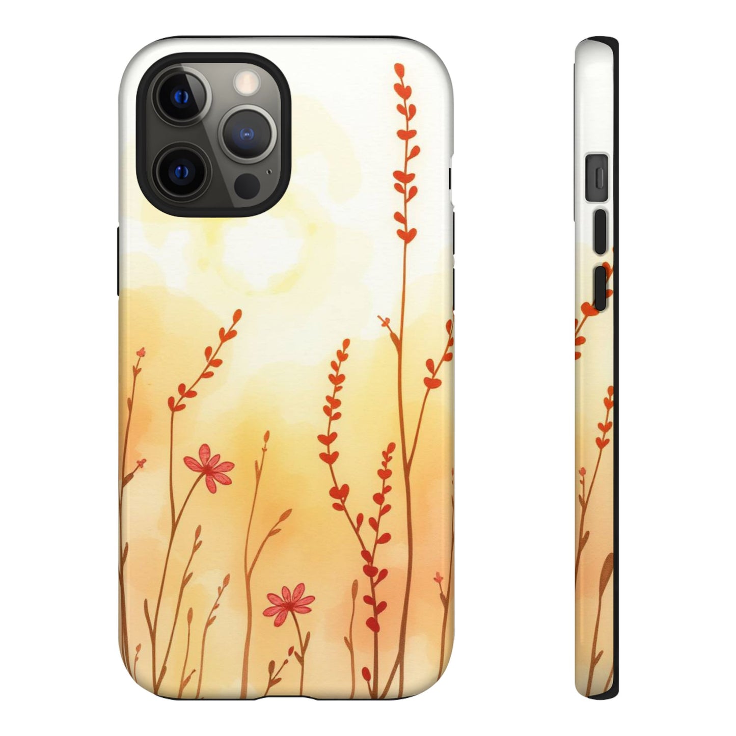 Boho Chic Watercolour Wildflower Dusk Pattern Phone Case