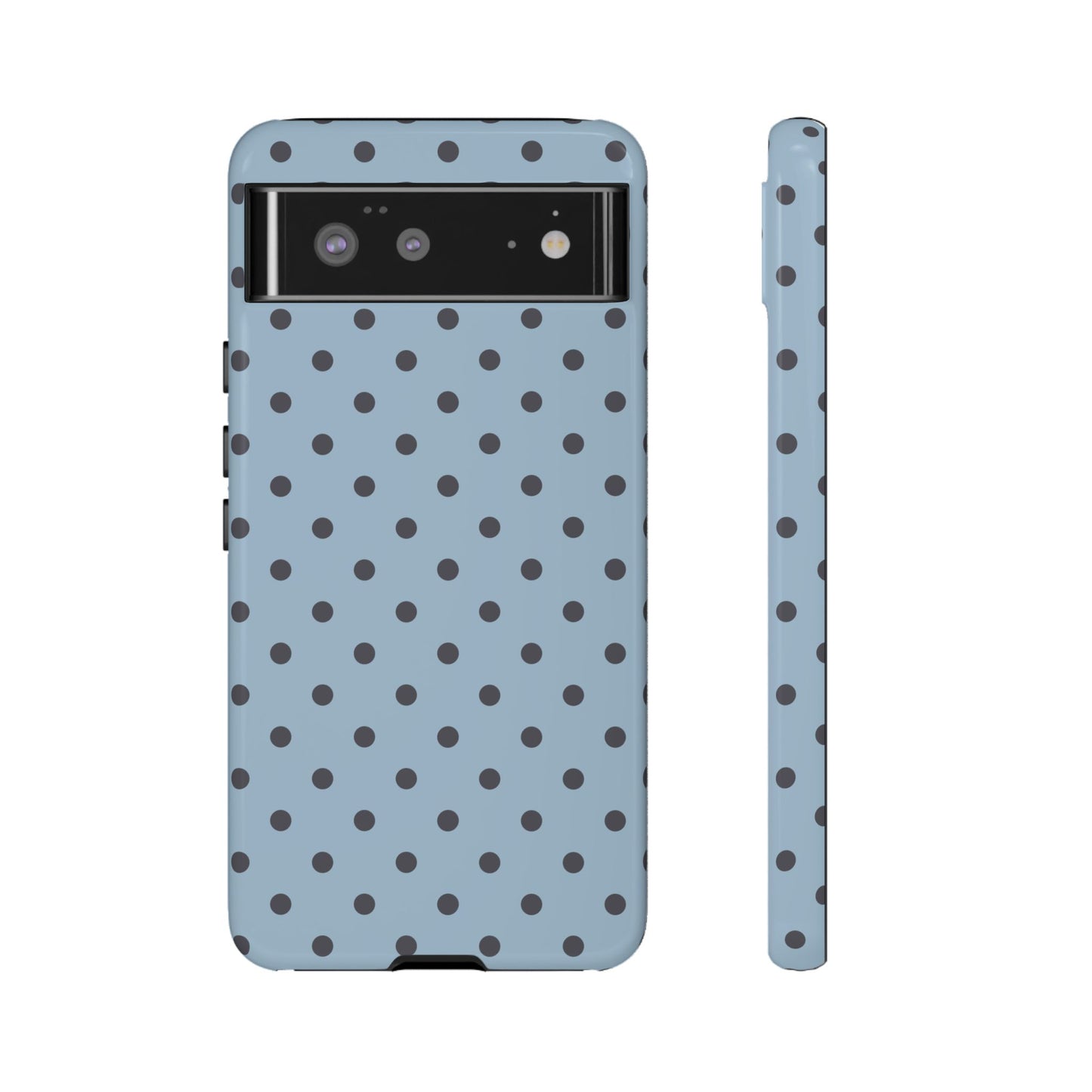 Light Blue with Dark Blue Dot Pattern Phone Case