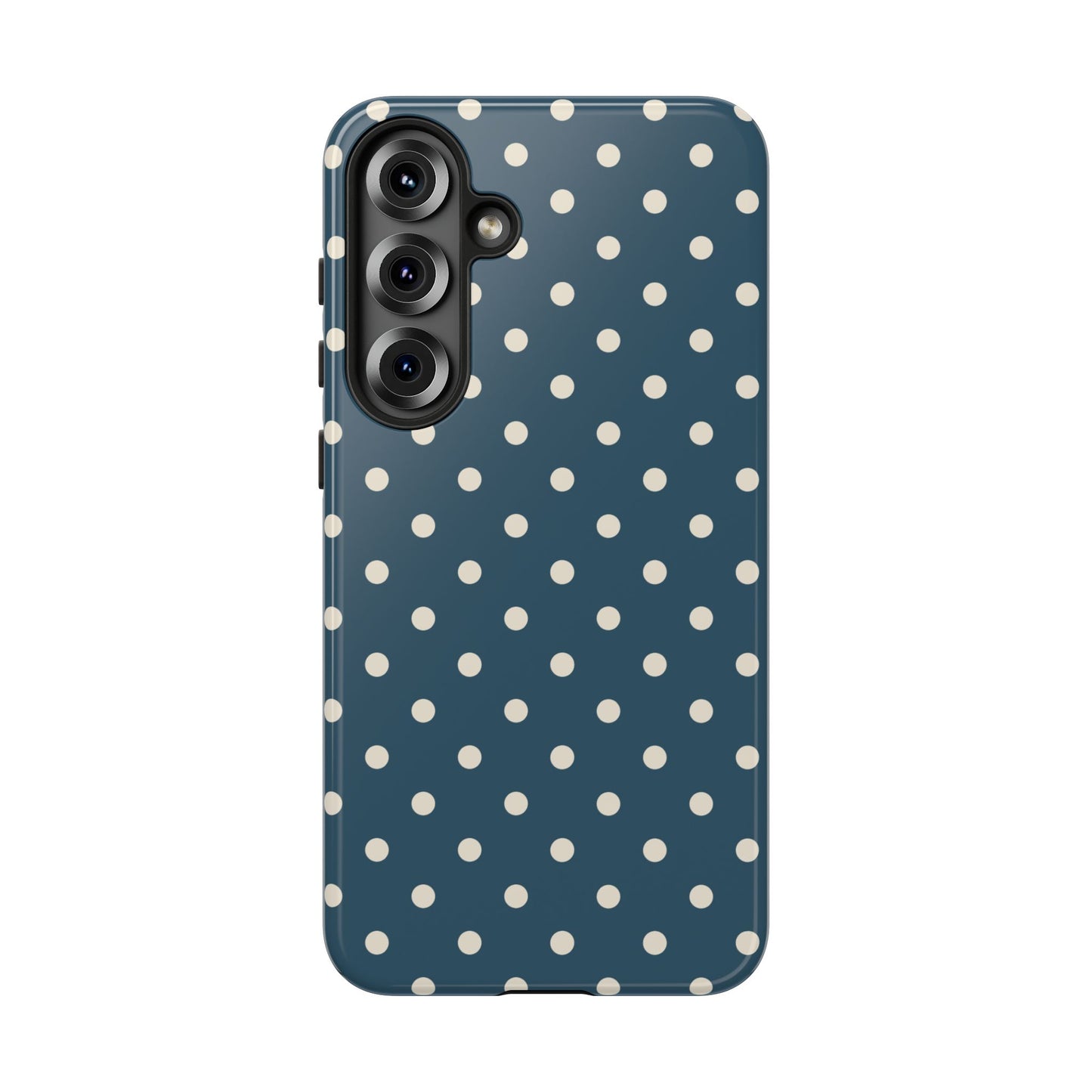 Samsung Galaxy S25 Plus / Glossy Phone Case - ’Blue & White Dot Pattern’ Phone Case