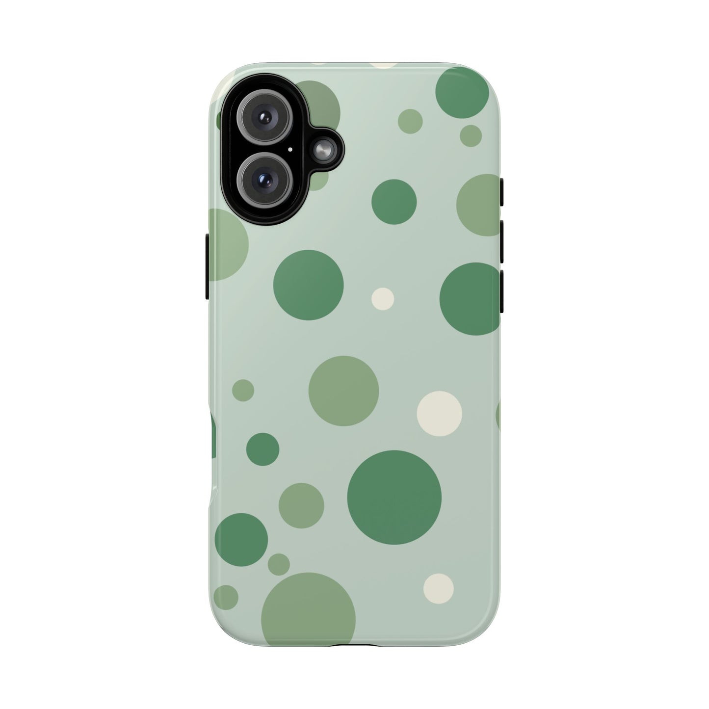 iPhone 16 Plus / Glossy Phone Case - ’Bold Green Dot Pattern’ Phone Case