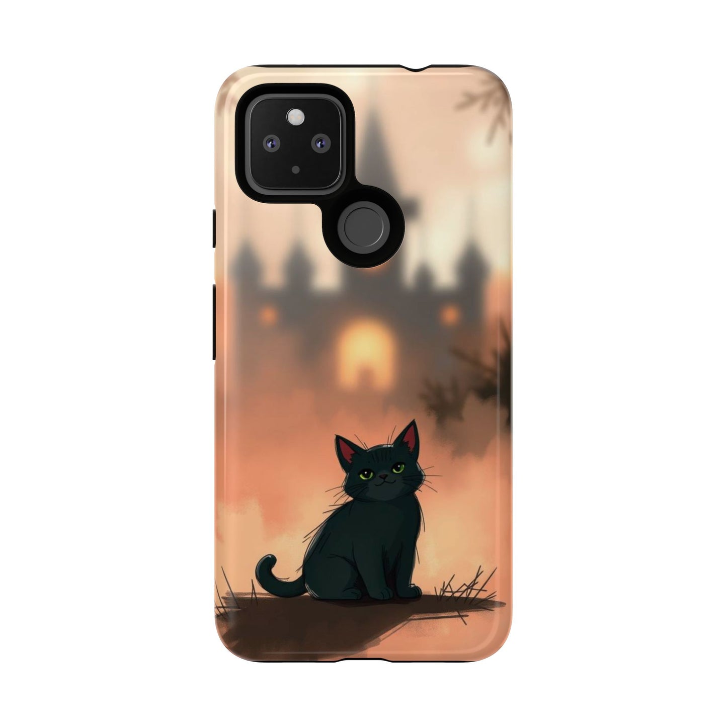 Cute Gothic Cat Design Phone Case