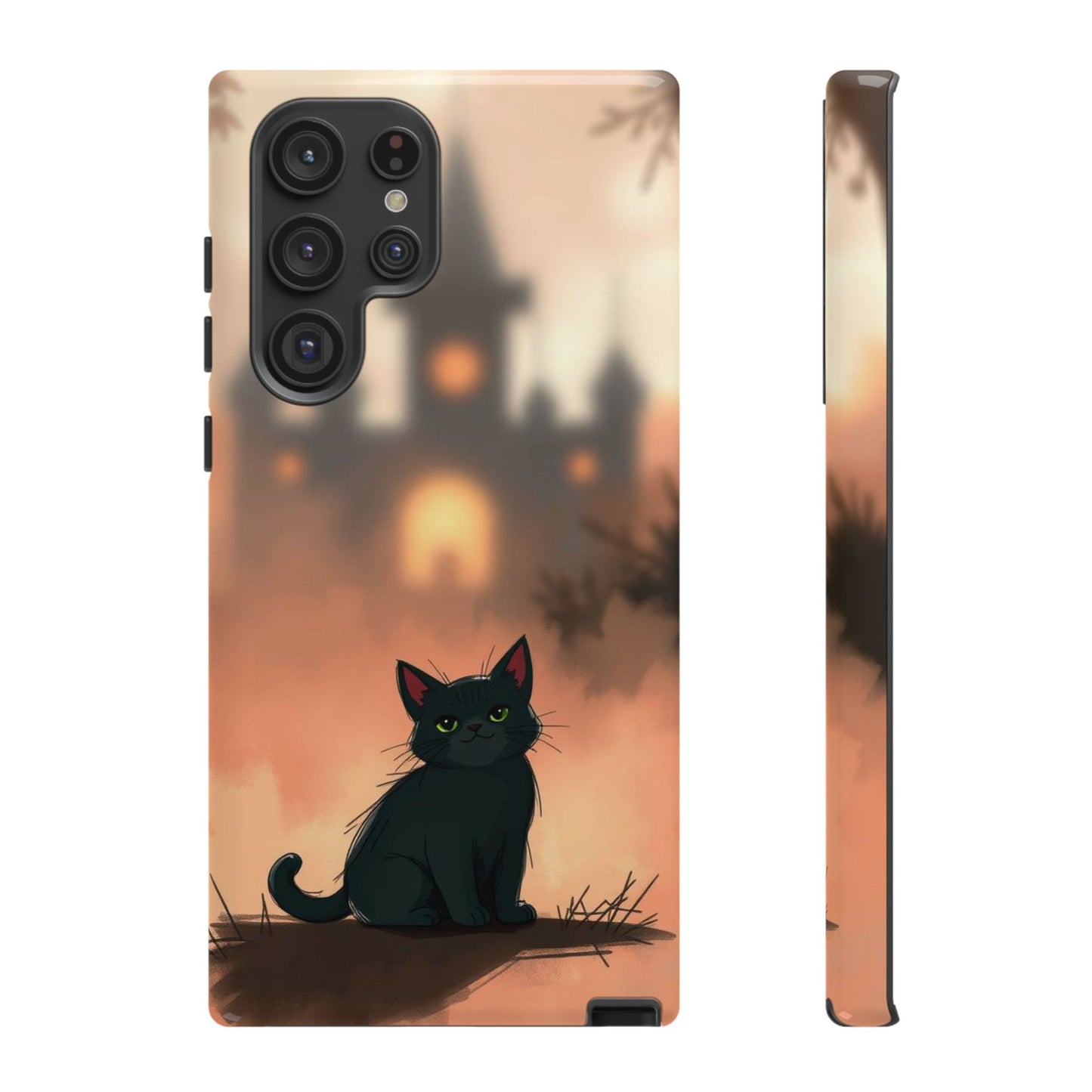 Cute Gothic Cat Design Phone Case