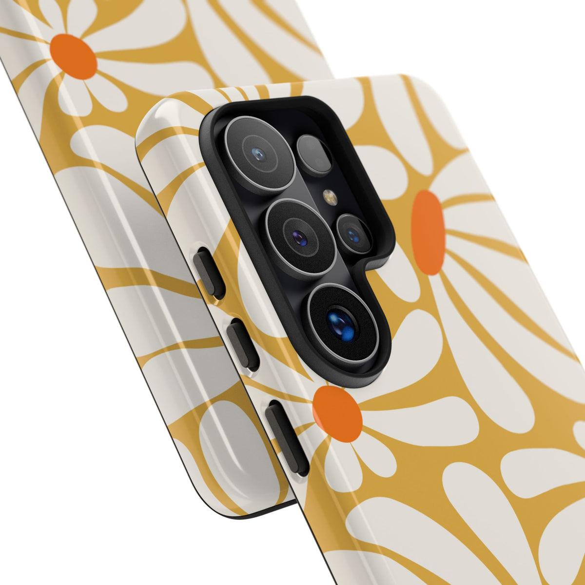 Retro Yellow Daisy Pattern Phone Case - Yellow Phone Case
