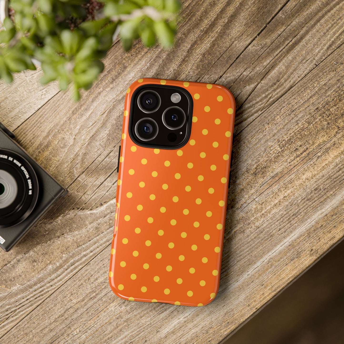 Phone Case - Trendy Orange & Yellow Dot Pattern Phone Case