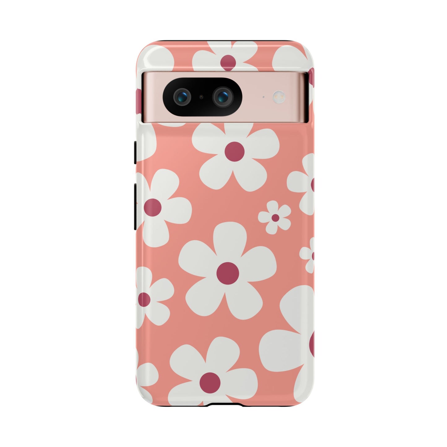 Google Pixel 8 / Glossy Phone Case - Cute Pink Daisy Pattern #2 Phone Case