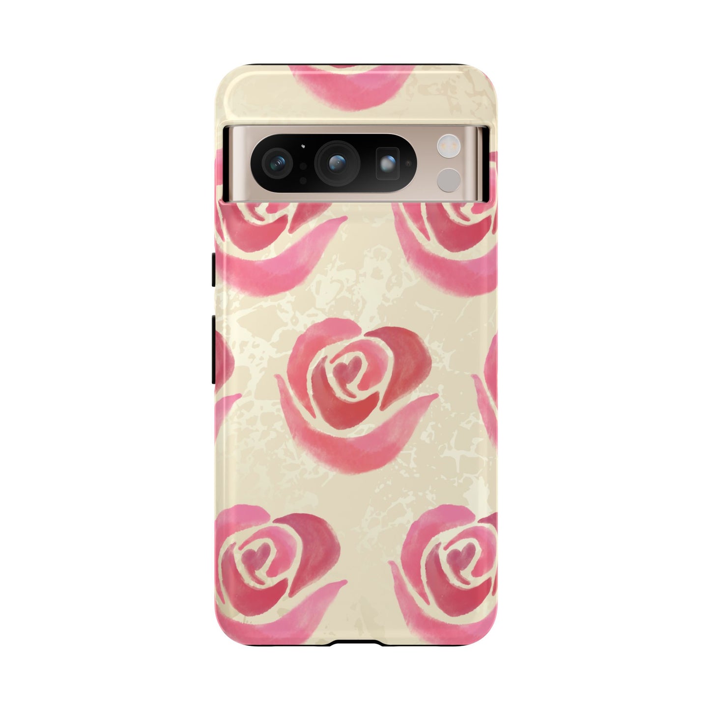 Google Pixel 8 Pro / Glossy Phone Case - ’Pink Rose Pattern’ Phone Case