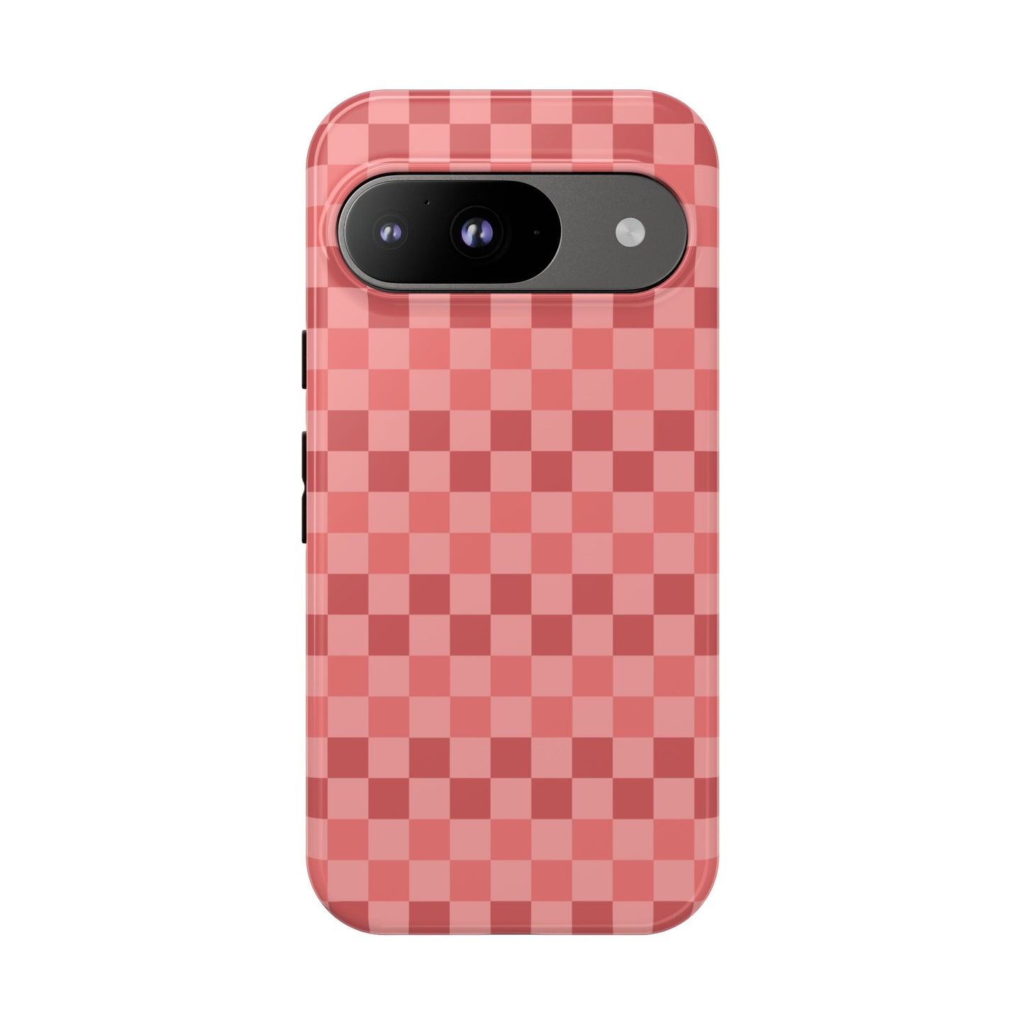 Google Pixel 9 / Glossy Phone Case - ’Bold Pink Checkered Pattern’ Phone Case