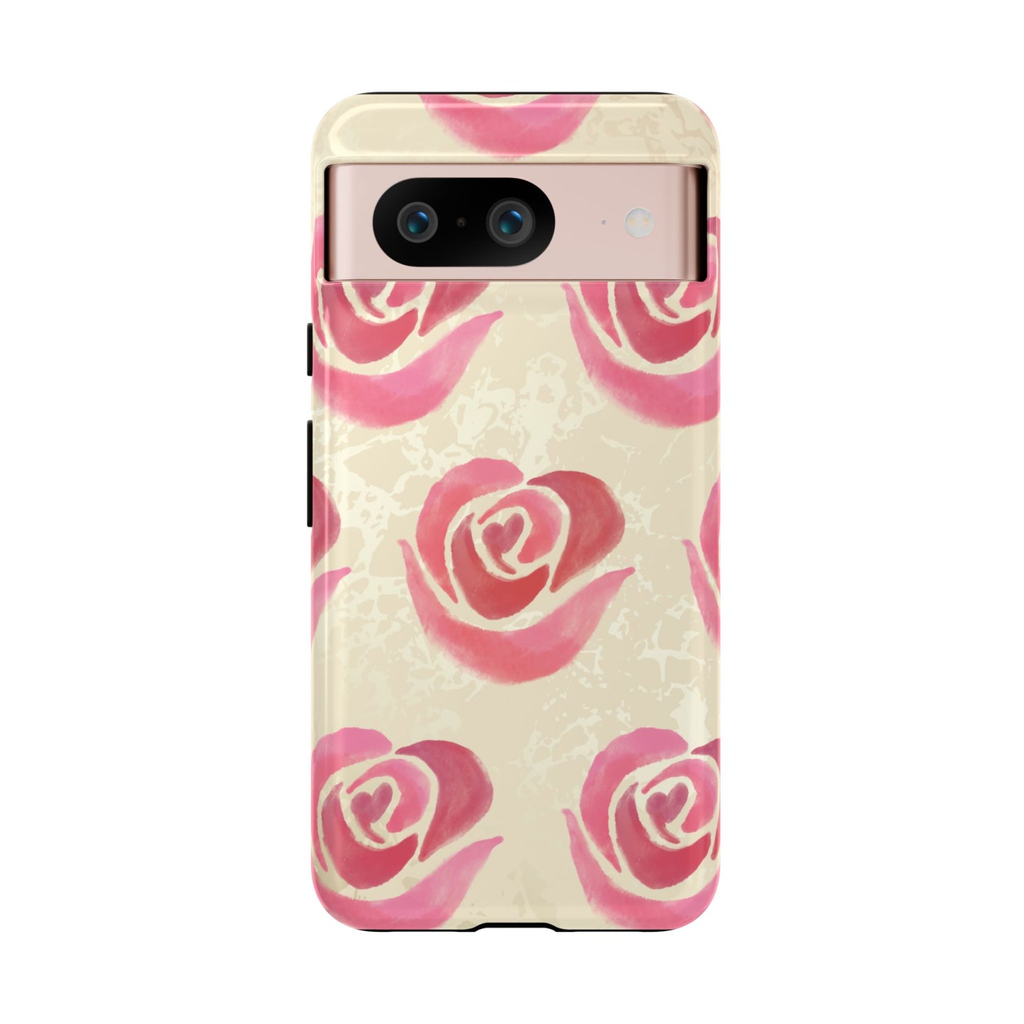 Google Pixel 8 / Glossy Phone Case - ’Pink Rose Pattern’ Phone Case