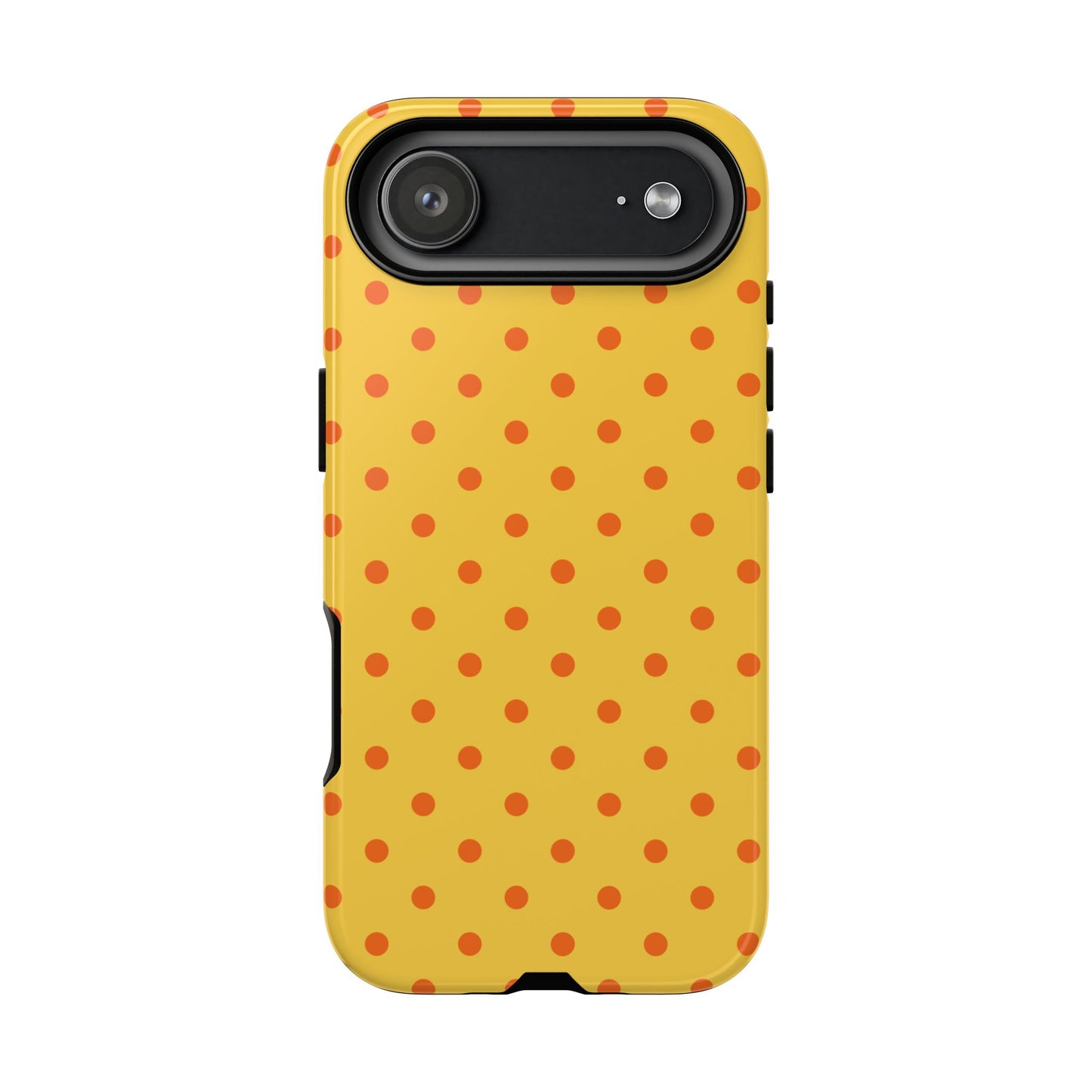 iPhone 17 Air / Glossy Phone Case - Trendy Yellow & Orange Dot Pattern Phone Case
