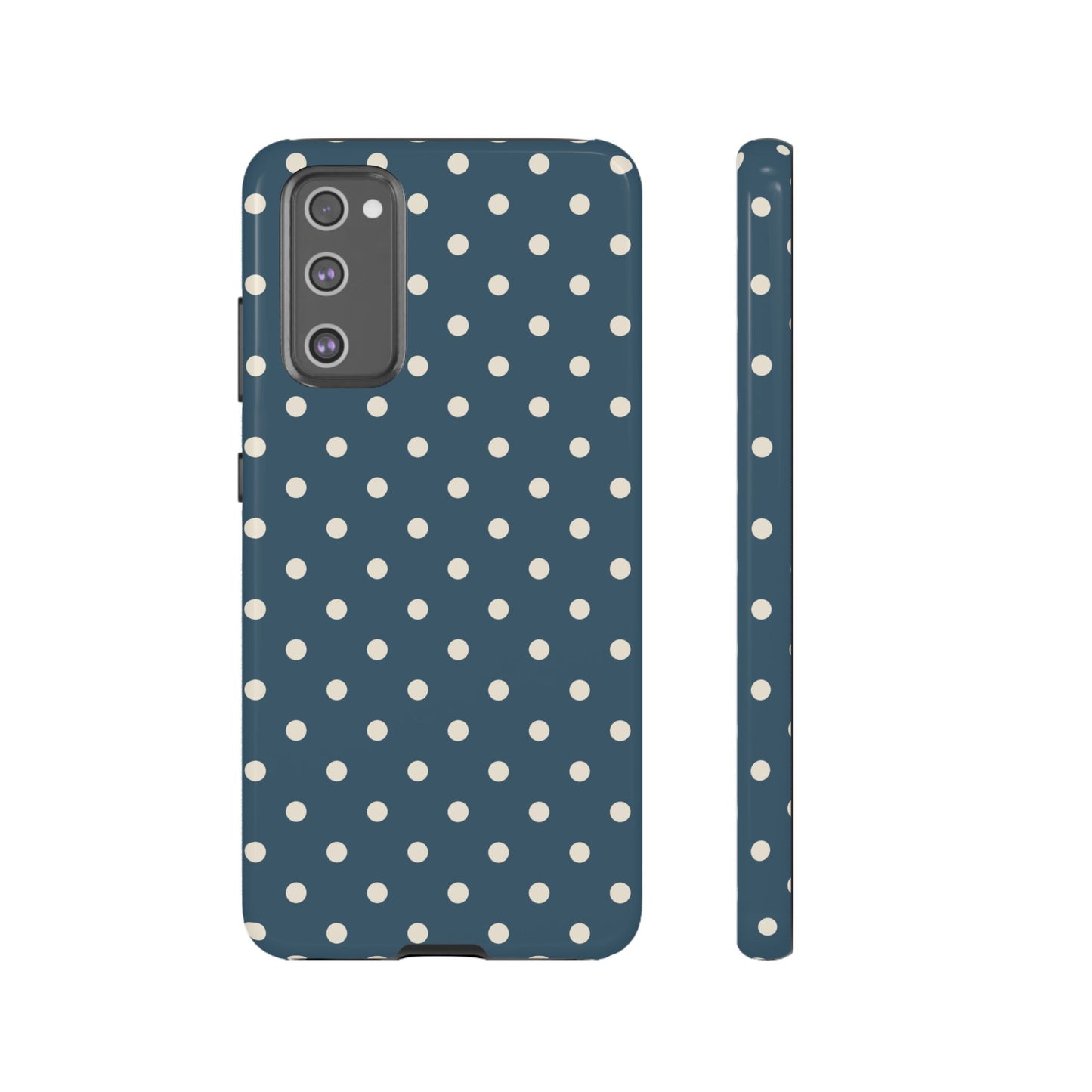 Samsung Galaxy S20 FE / Glossy Phone Case - ’Blue & White Dot Pattern’ Phone Case