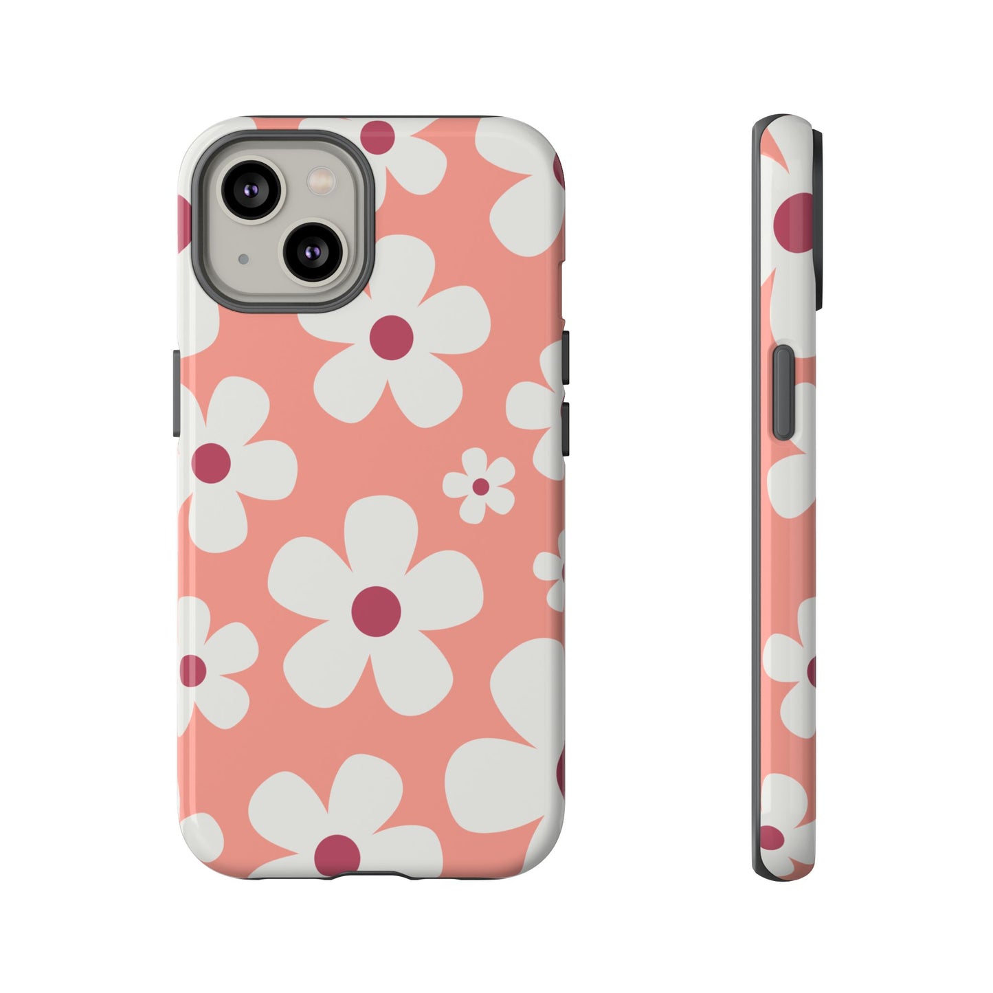 iPhone 14 / Glossy Phone Case - Cute Pink Daisy Pattern #2 Phone Case