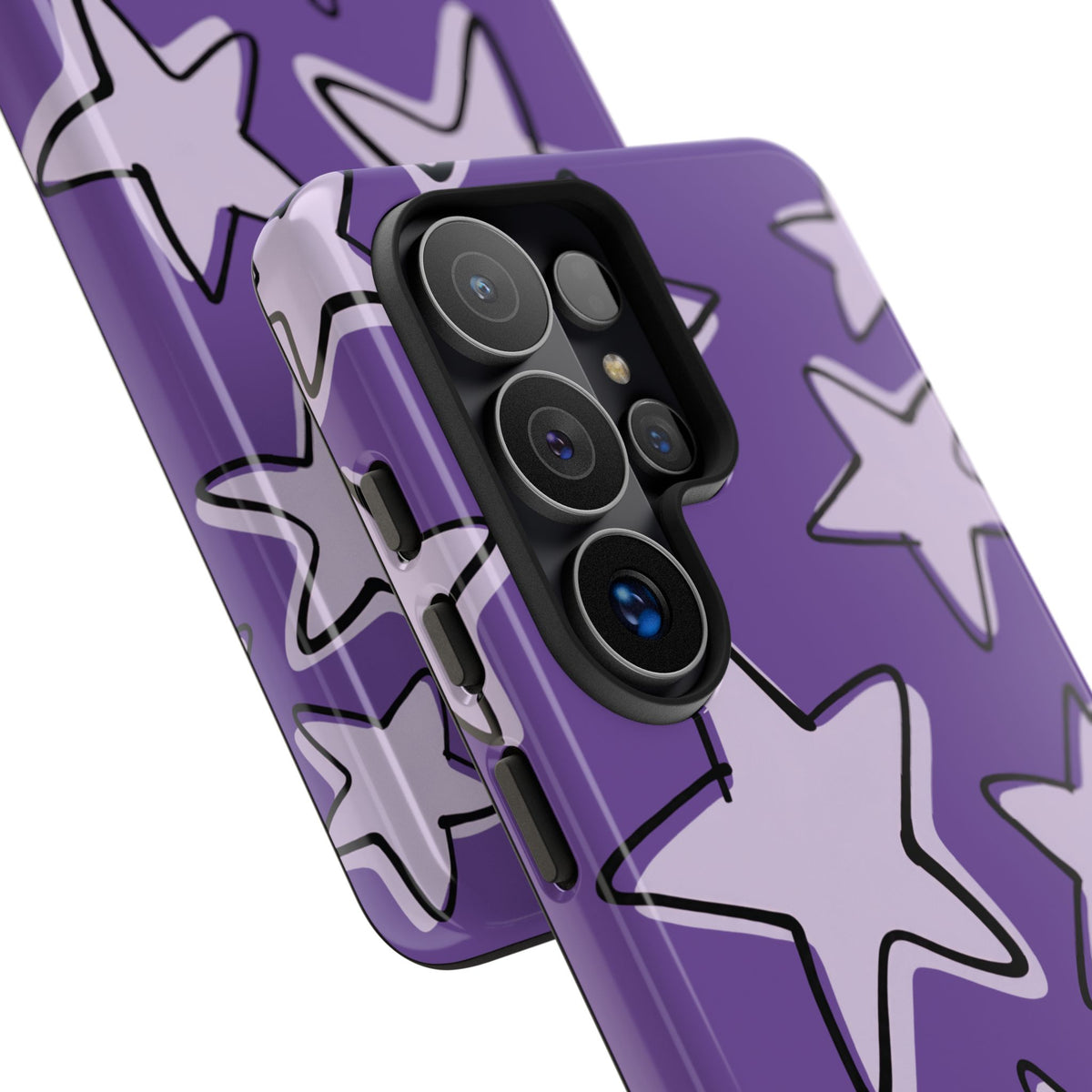 Violet Purple Doodle Star Phone Case