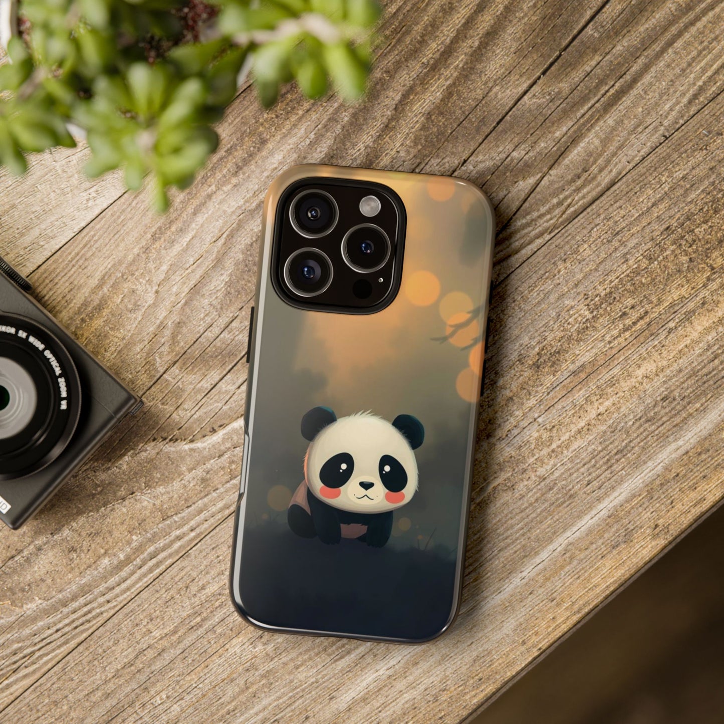 Cute Gothic Panda Design Phone Case