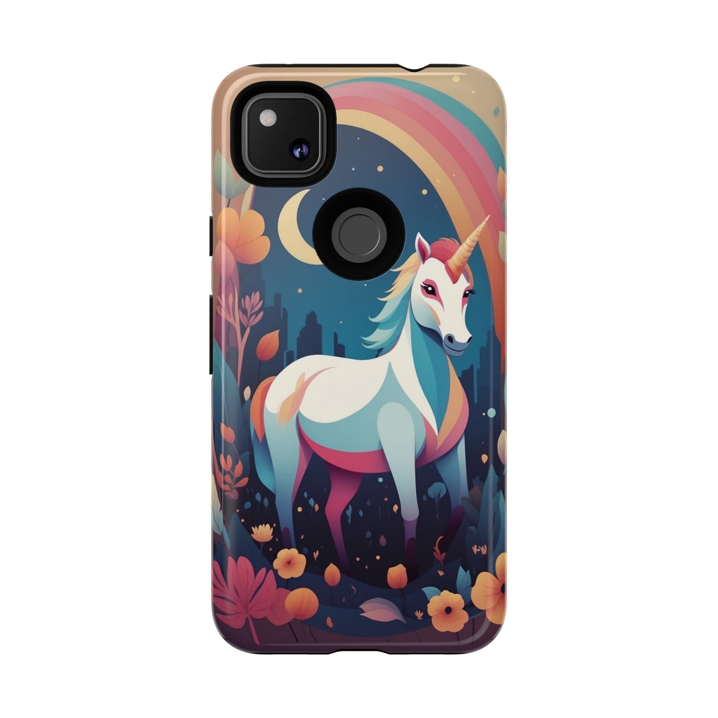 Stylised Unicorn & Rainbow Design Phone Case