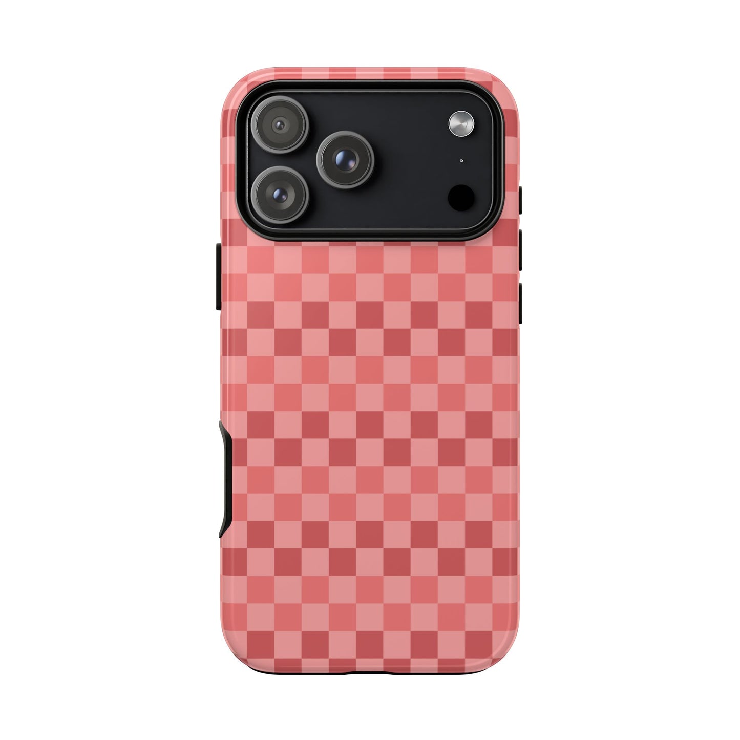 iPhone 17 Pro Max / Glossy Phone Case - ’Bold Pink Checkered Pattern’ Phone Case