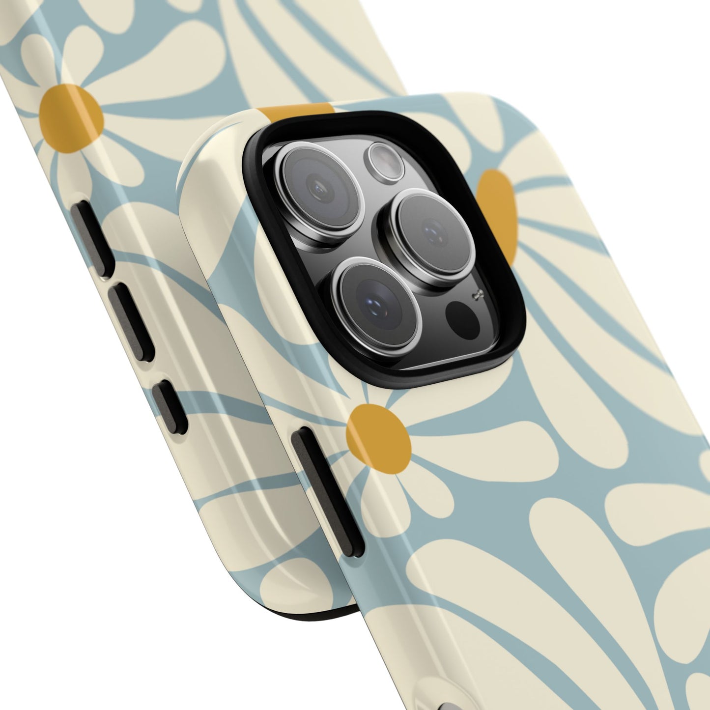 Phone Case - ’Retro Blue Daisy Pattern’ Phone Case