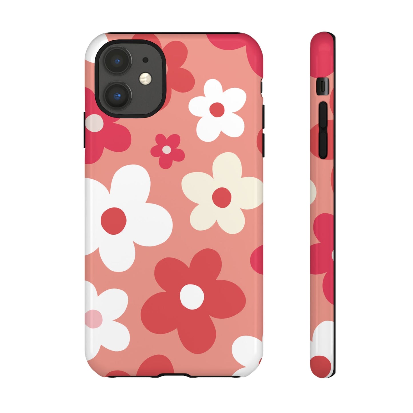 iPhone 11 / Glossy Phone Case - ’Pink Daisy Pattern’ Phone Case