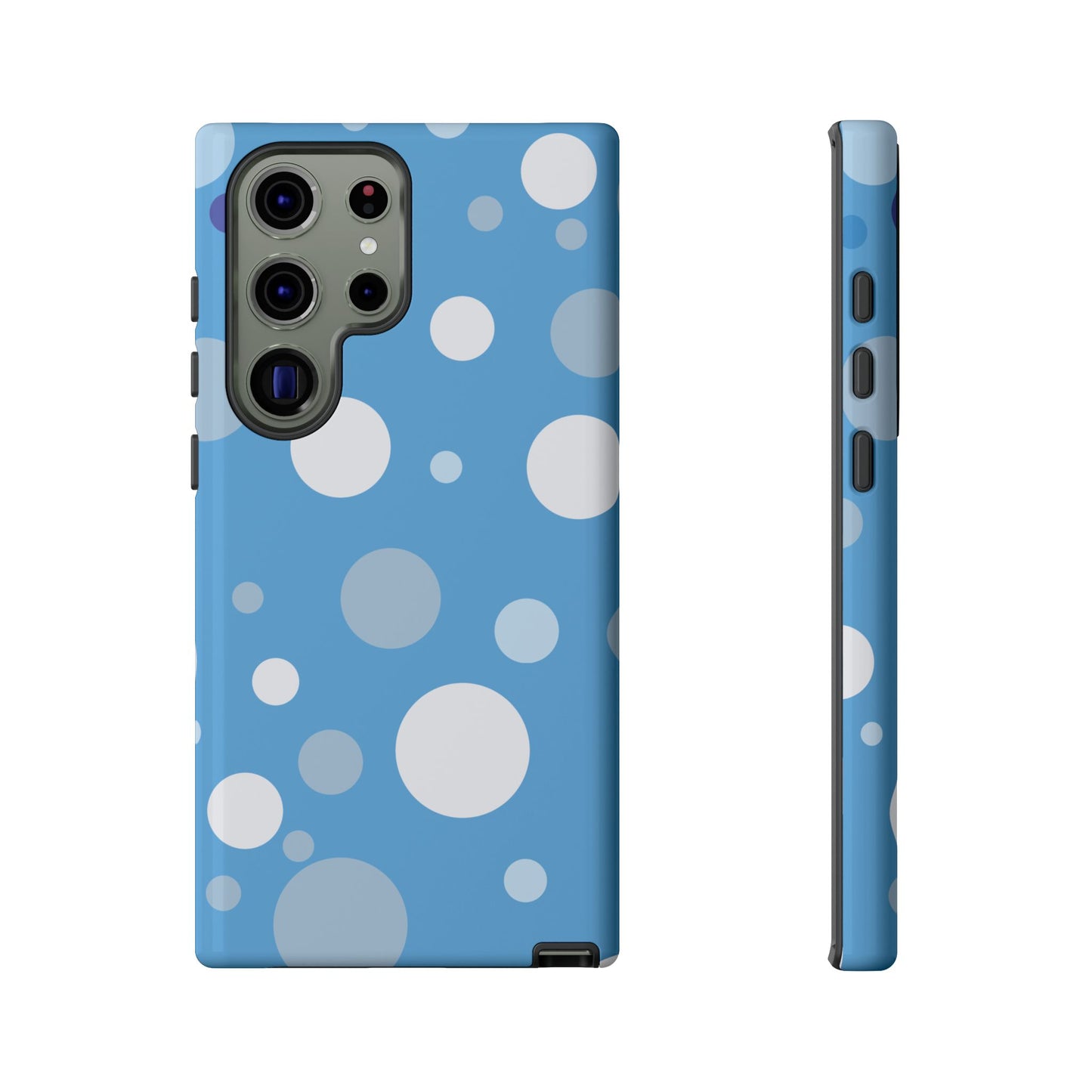 Samsung Galaxy S23 Ultra / Glossy Phone Case - ’Bold Blue with White Dot Pattern’ Phone Case