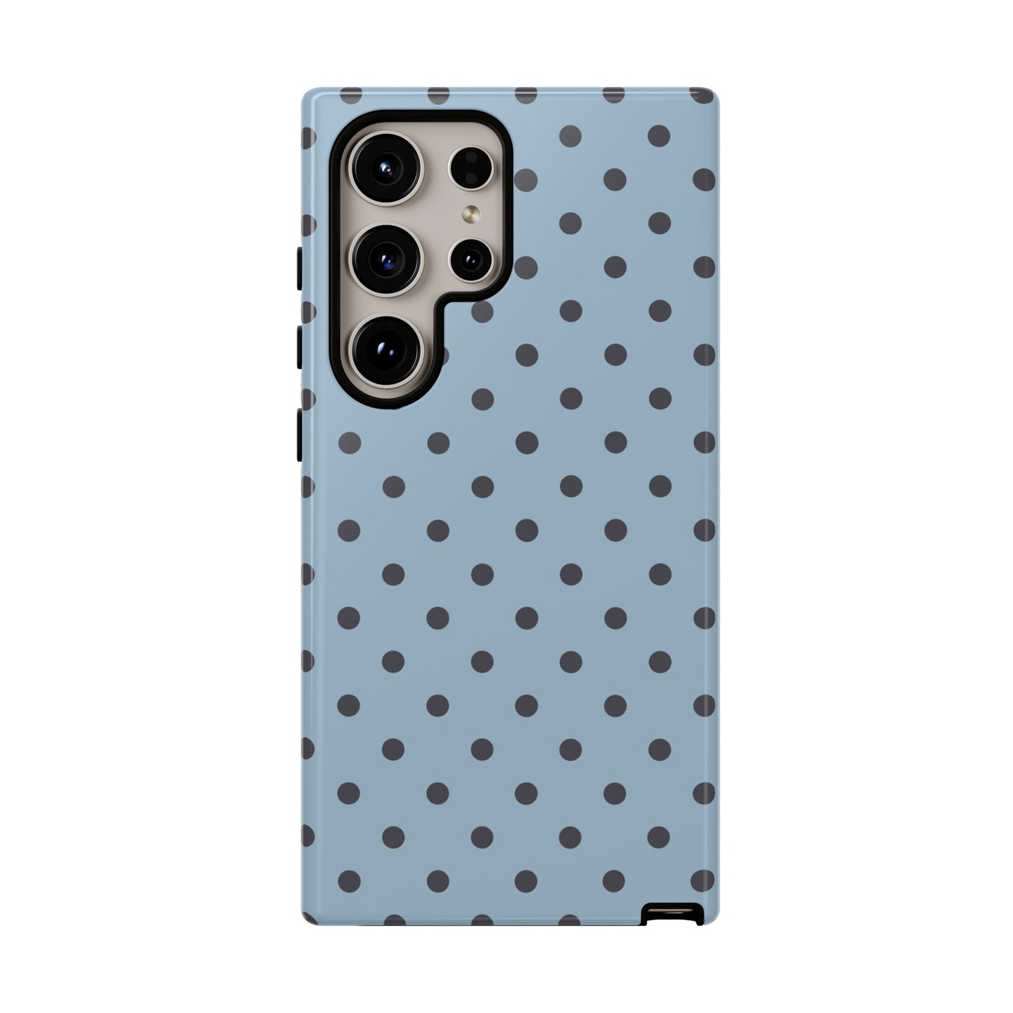 Light Blue with Dark Blue Dot Pattern Phone Case