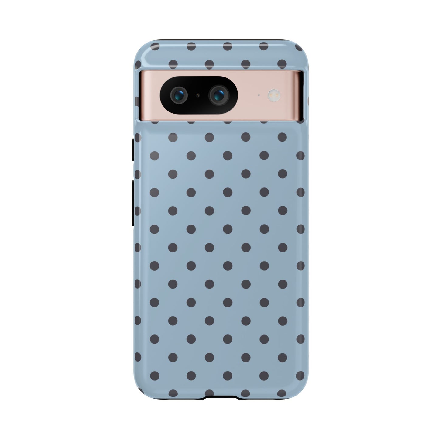 Light Blue with Dark Blue Dot Pattern Phone Case