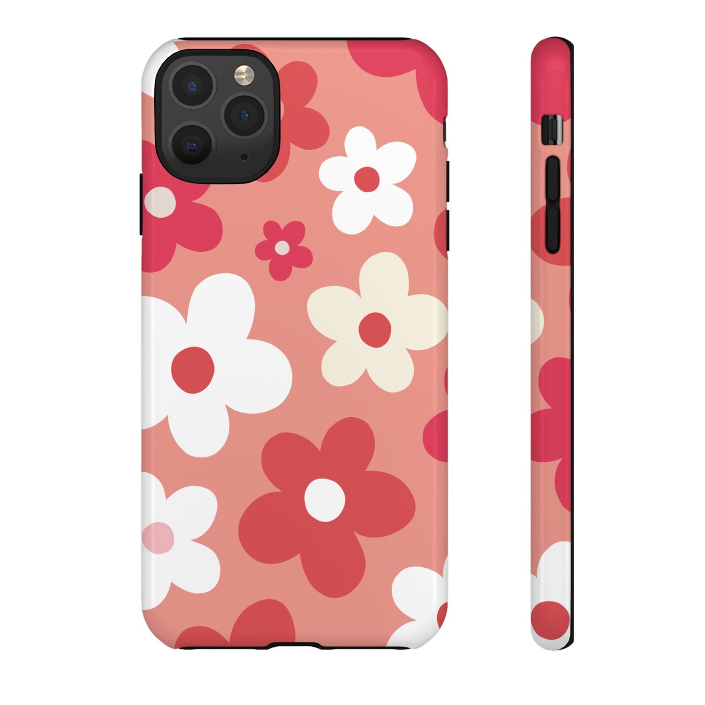 iPhone 11 Pro Max / Glossy Phone Case - ’Pink Daisy Pattern’ Phone Case