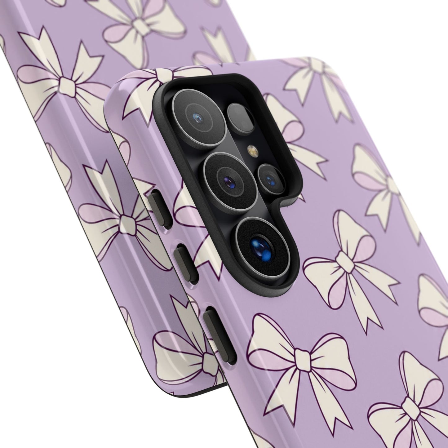Chic Lilac Bow Pattern Phone Case