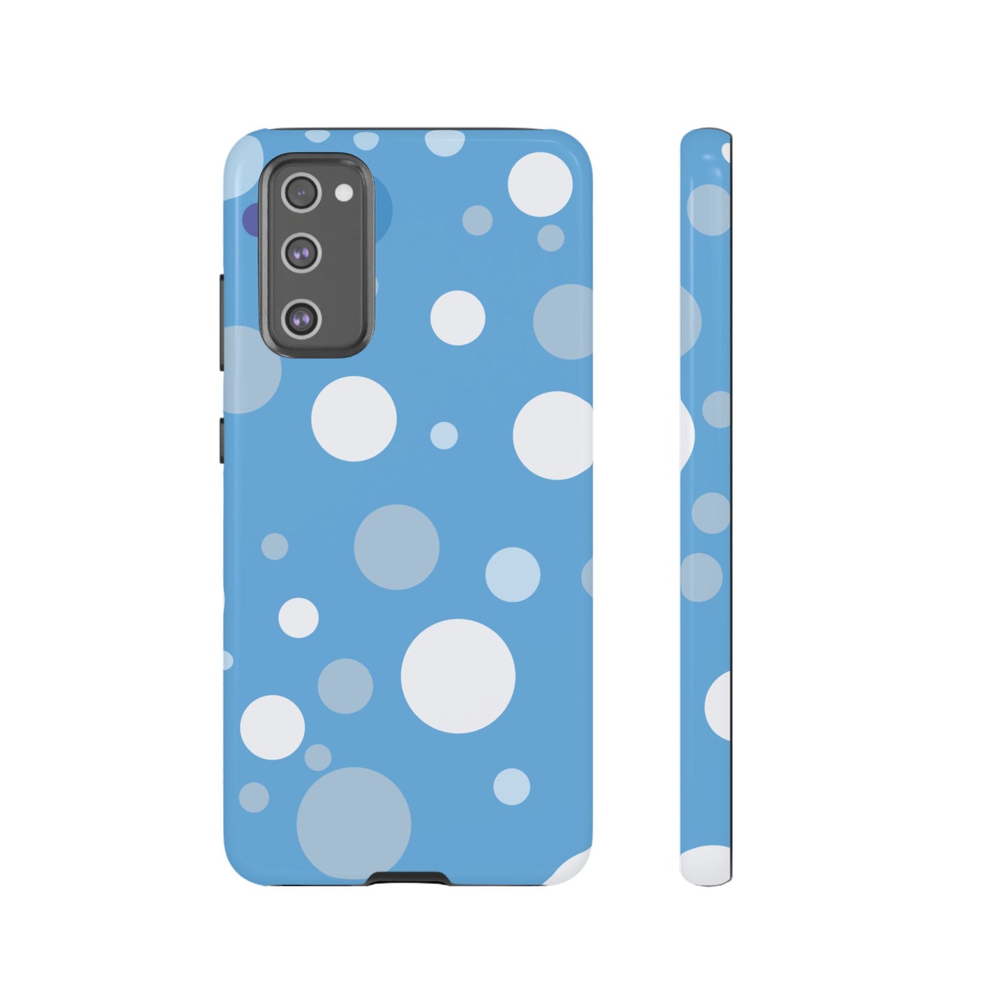 Samsung Galaxy S20 FE / Glossy Phone Case - ’Bold Blue with White Dot Pattern’ Phone Case