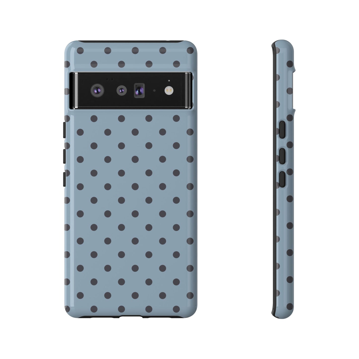 Light Blue with Dark Blue Dot Pattern Phone Case