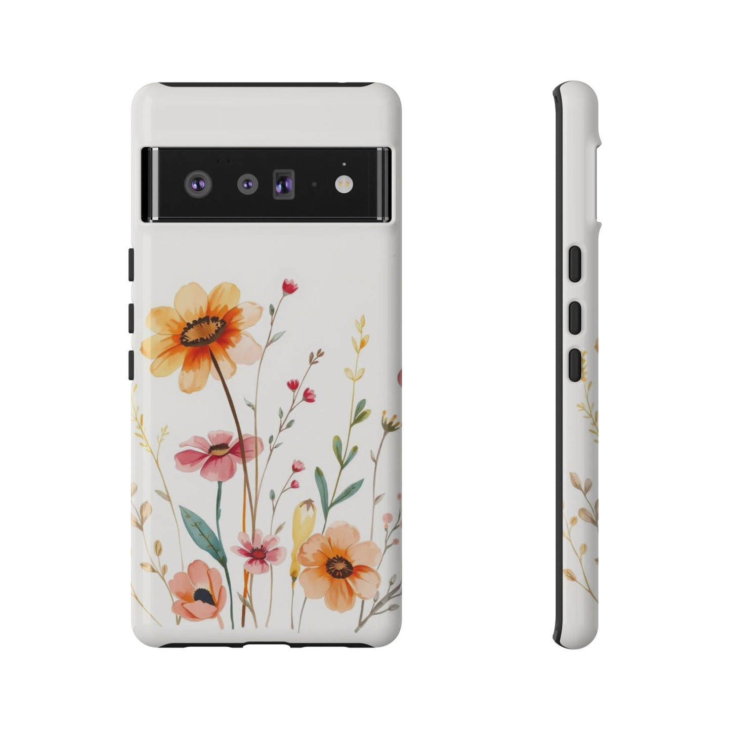 Google Pixel 6 Pro / Glossy Phone Case - Boho Chic Watercolour Wild Blooms Pattern Phone Case