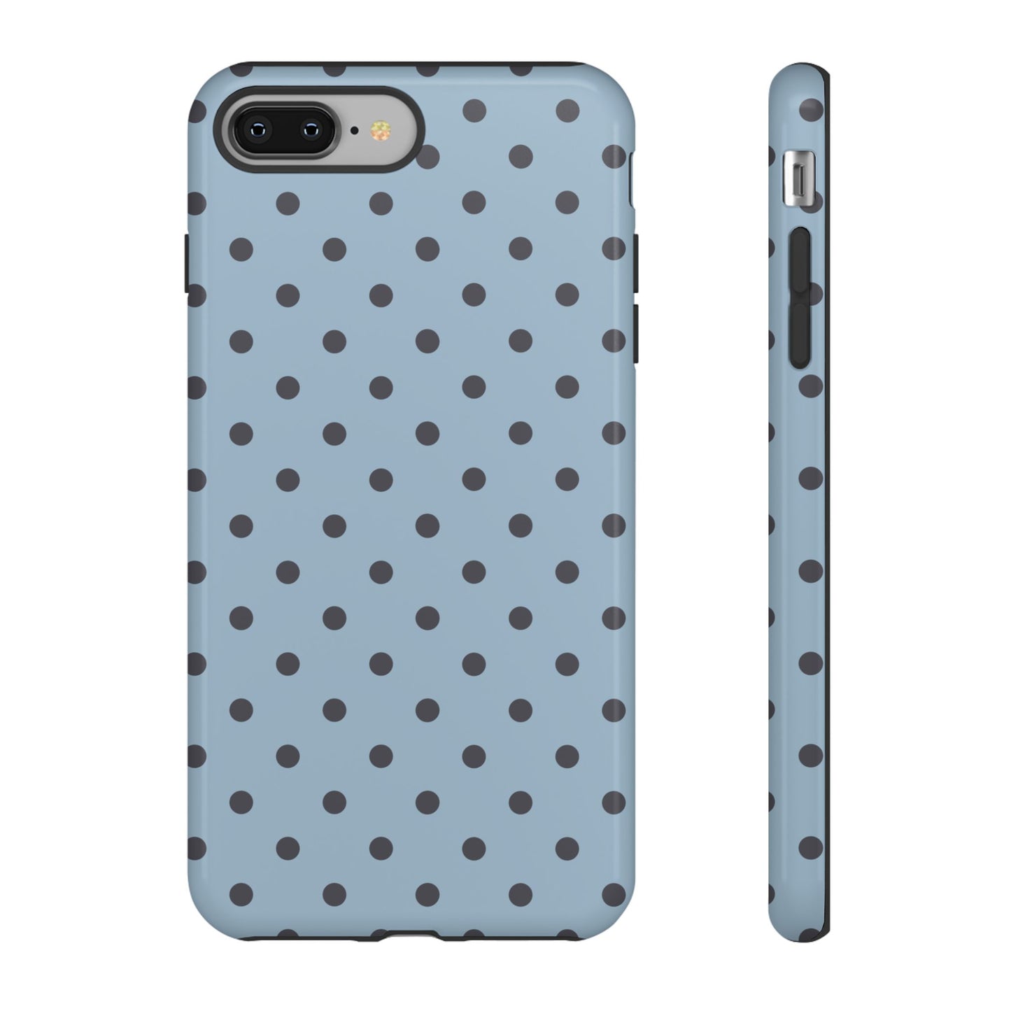 Light Blue with Dark Blue Dot Pattern Phone Case